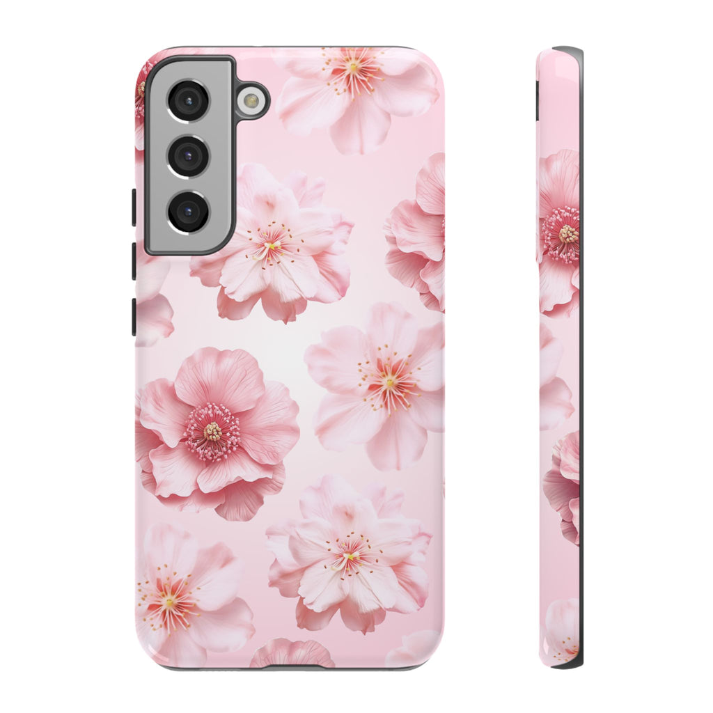 Pink Floral Tough Phone Case — Protective Sakura Blossom Design