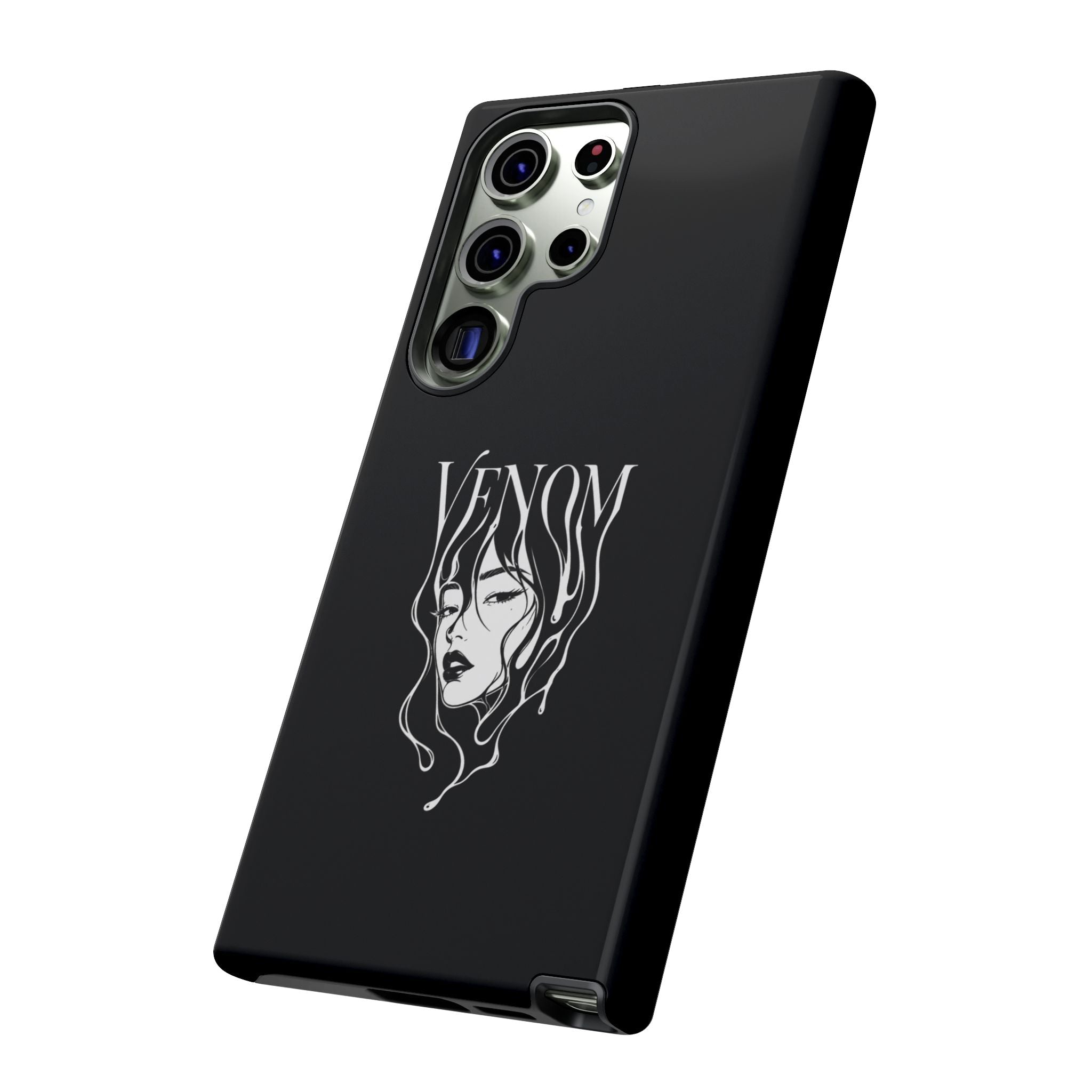 Venom Goth Phone Case — Black Protective Tough Case with Dark Femme Artwork