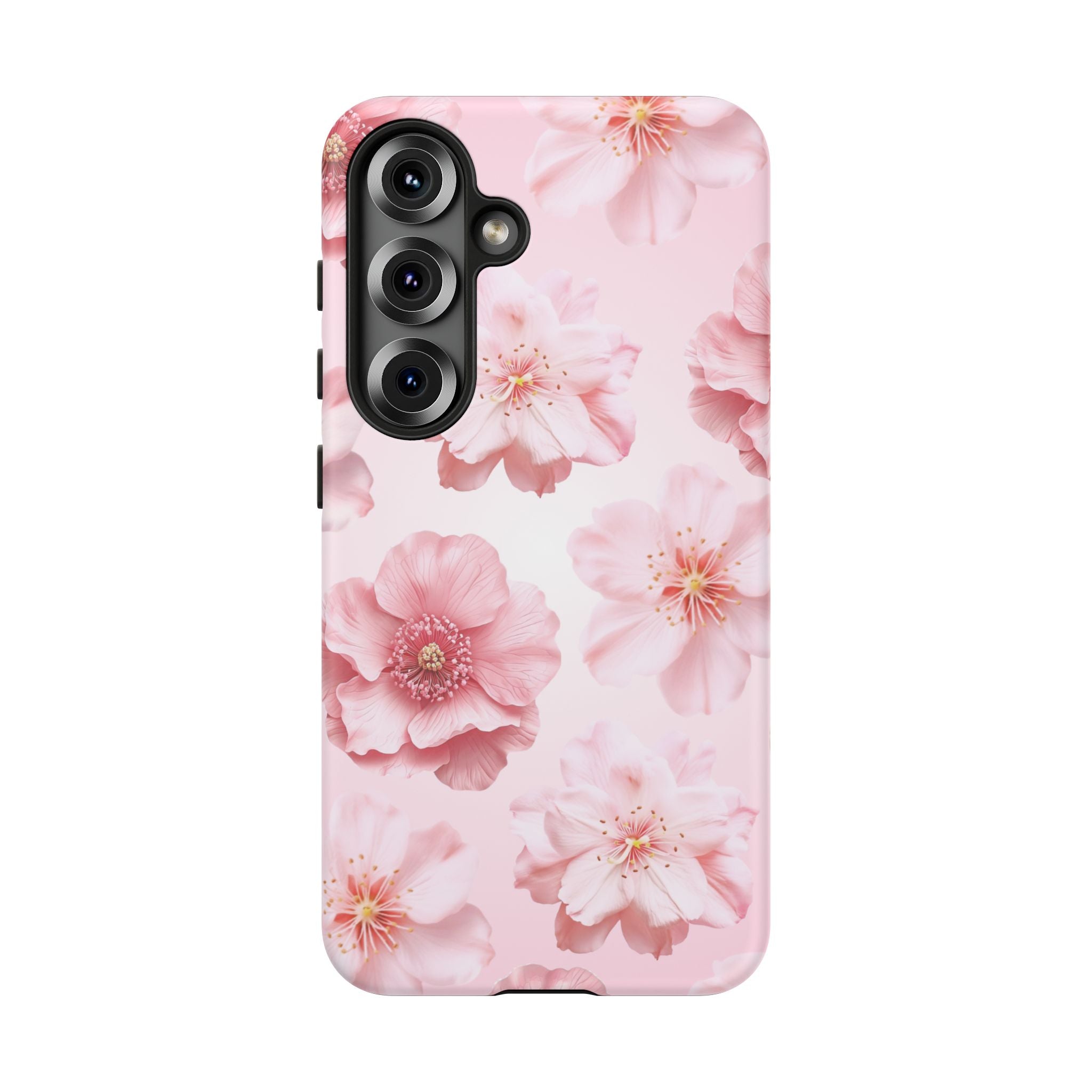 Pink Floral Tough Phone Case — Protective Sakura Blossom Design