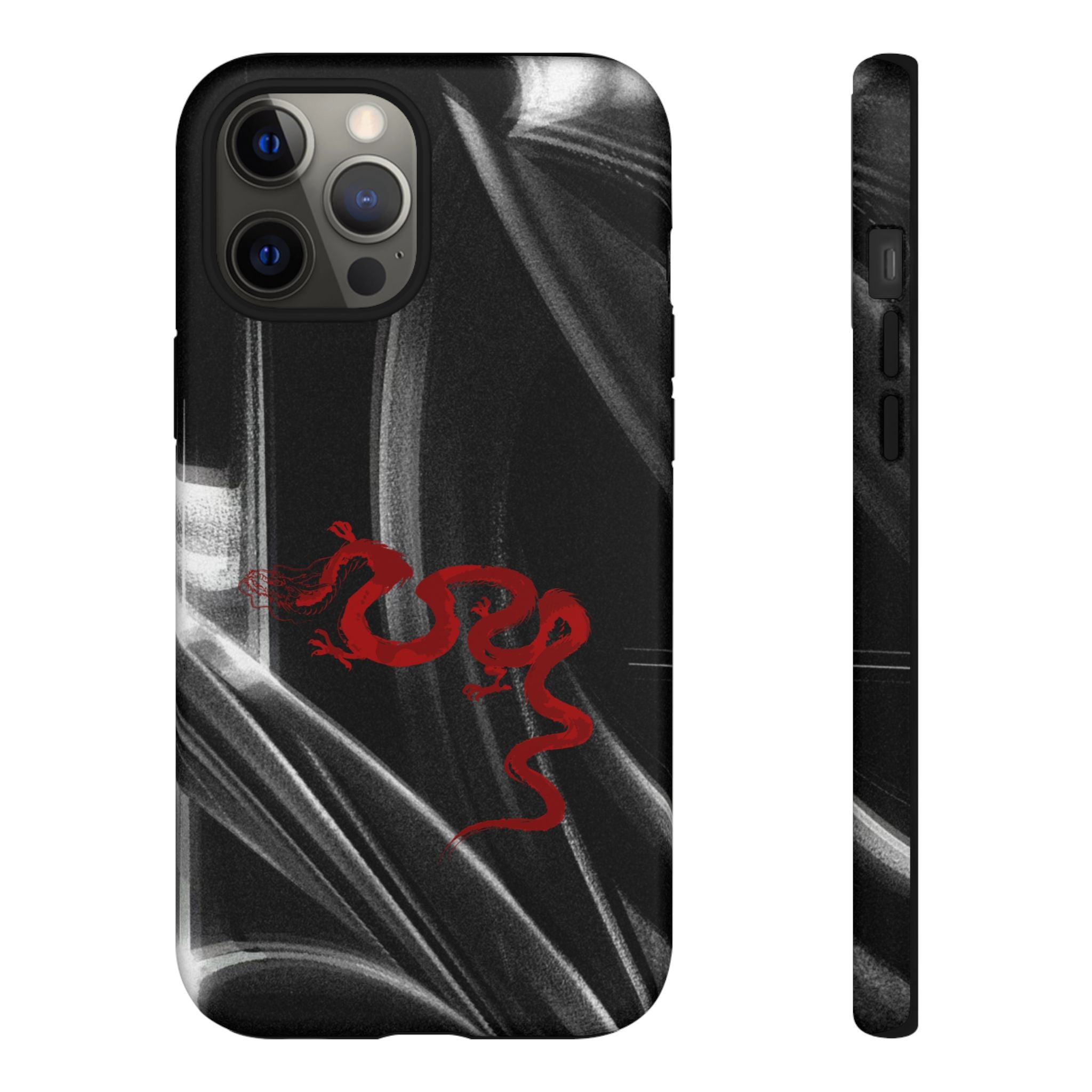 Phone Case — Black Abstract Smoke Design
