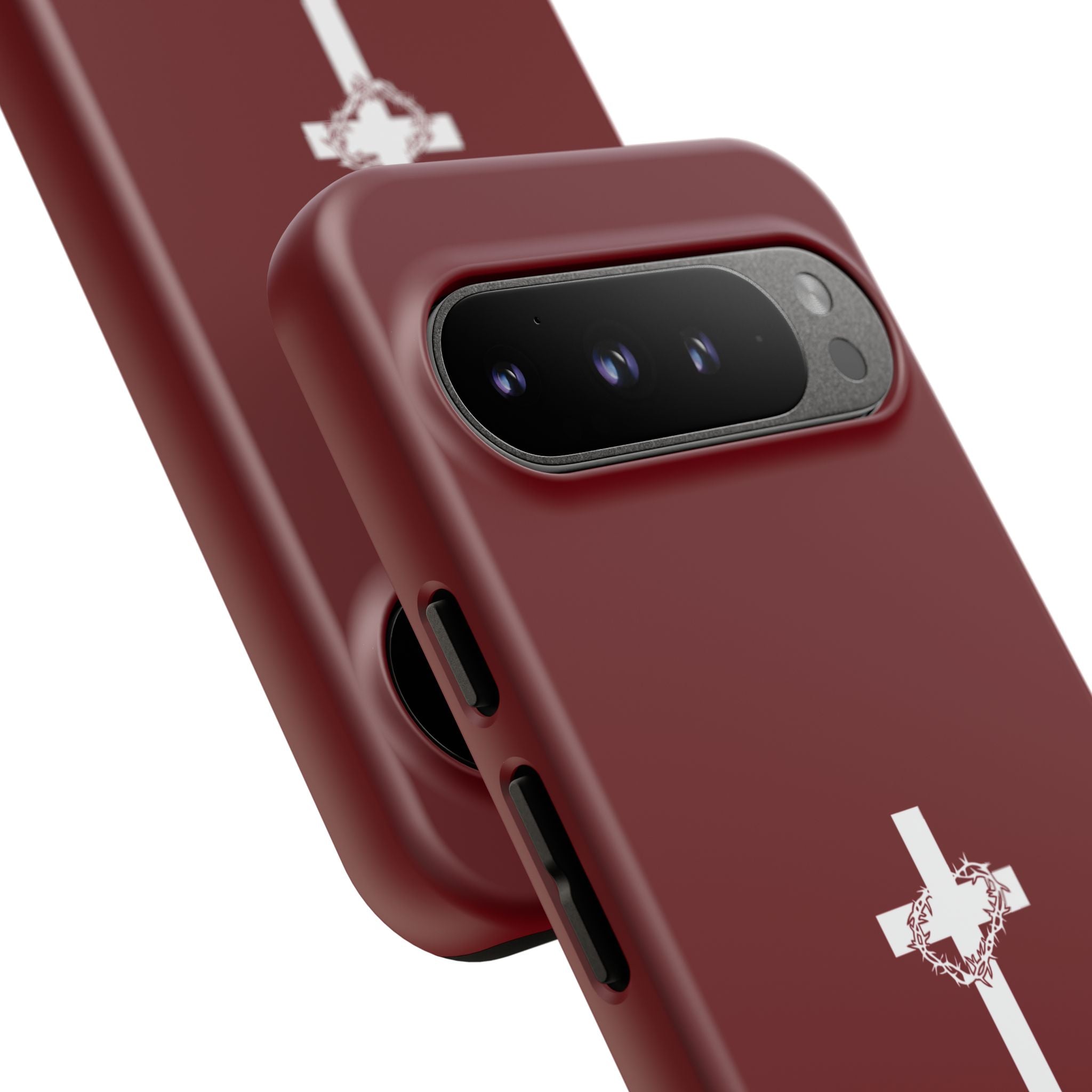 God's Plan — Christian Tough Phone Case | Cross Faith Burgundy Cover