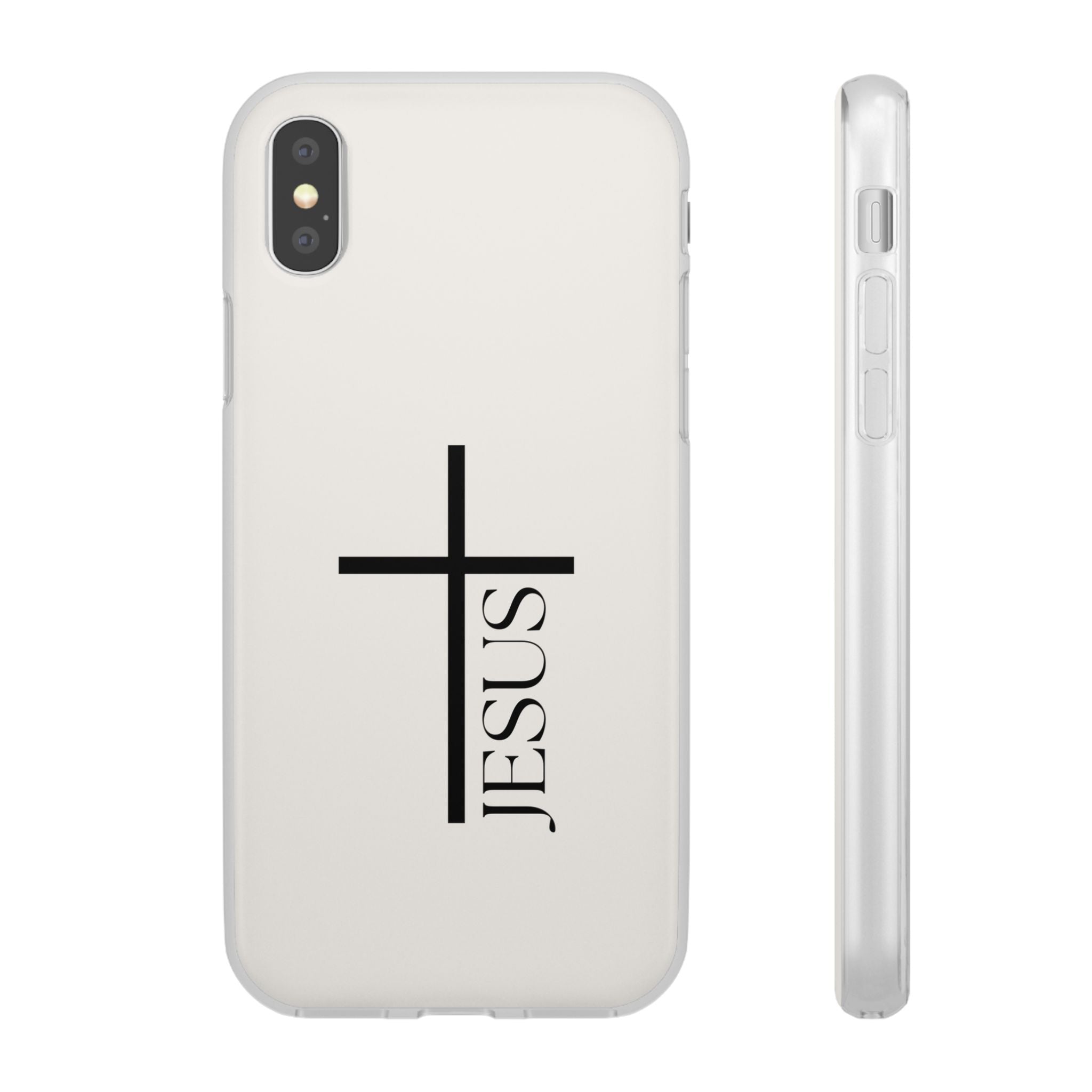 Christian Cross Phone Case - JESUS Vertical Minimalist iPhone Cover