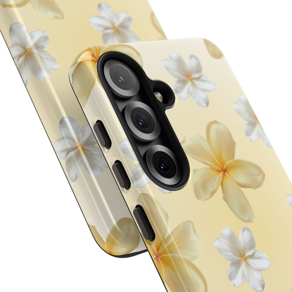 Plumeria Floral Tough Phone Case — Yellow Tropical Protection