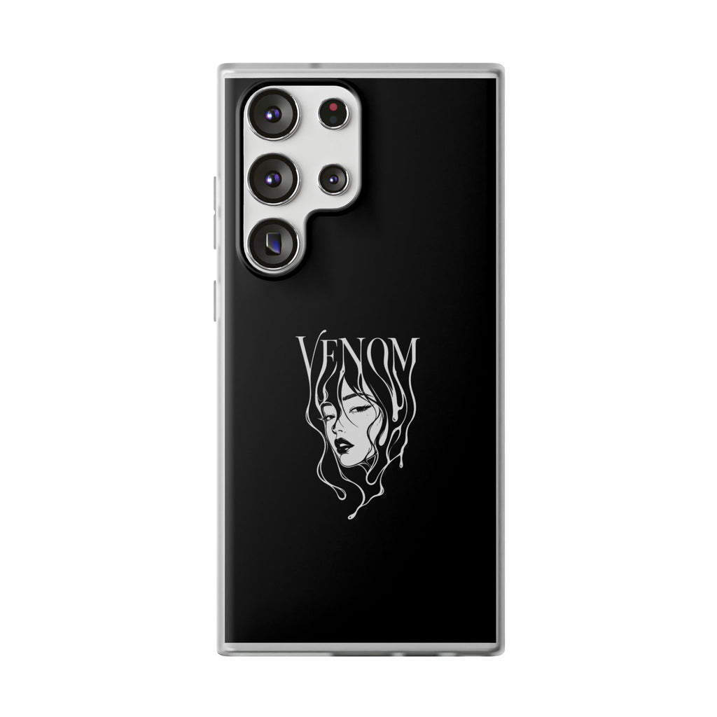 Venom Goth Phone Case — Black Protective Flexible Phone Case with Dark Femme Artwork