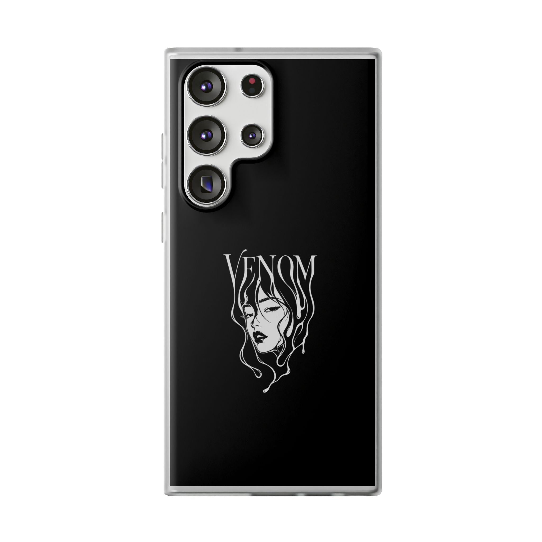 Venom Goth Phone Case — Black Protective Flexible Phone Case with Dark Femme Artwork