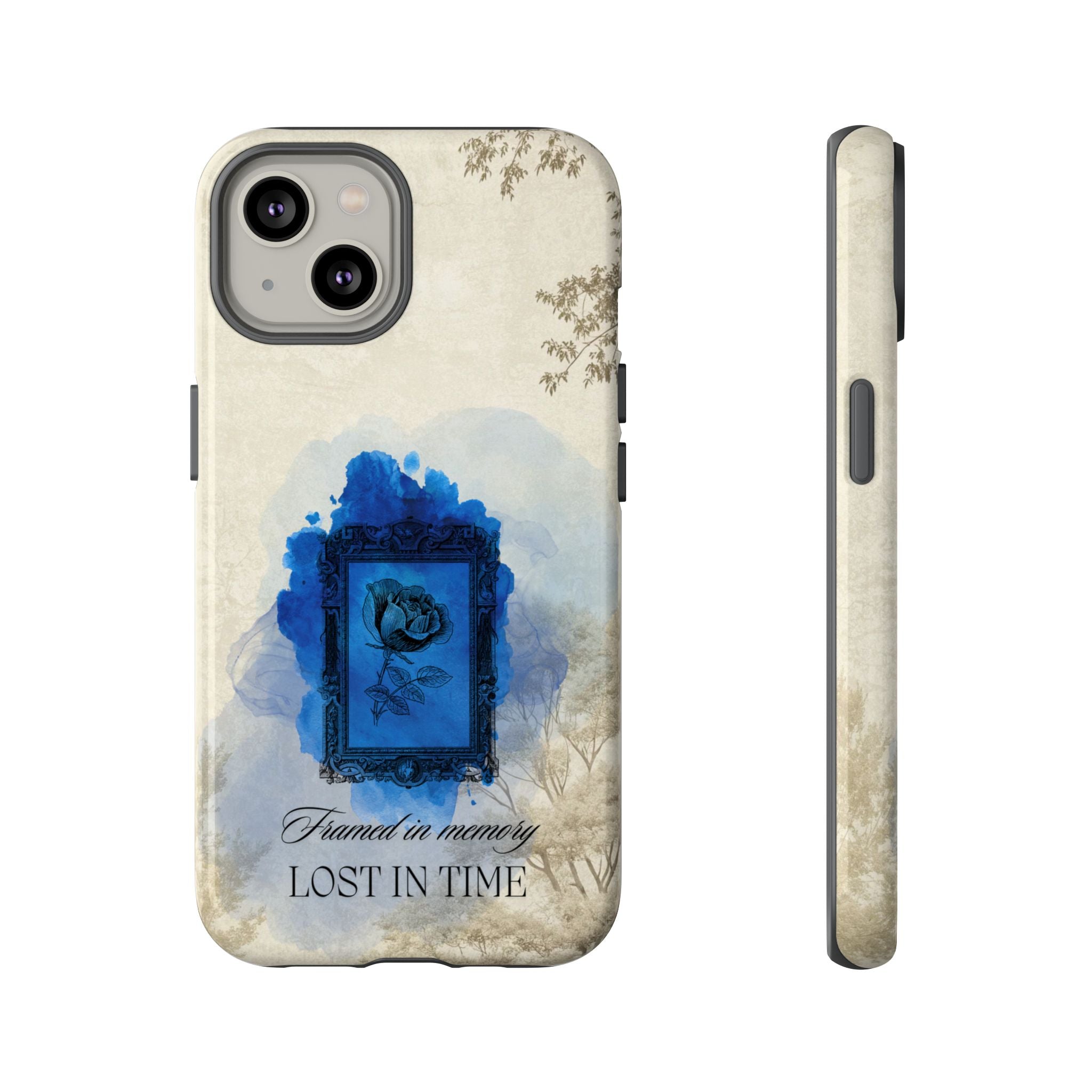 Vintage Blue Rose Phone Case – "Lost in Time" Protective Cover