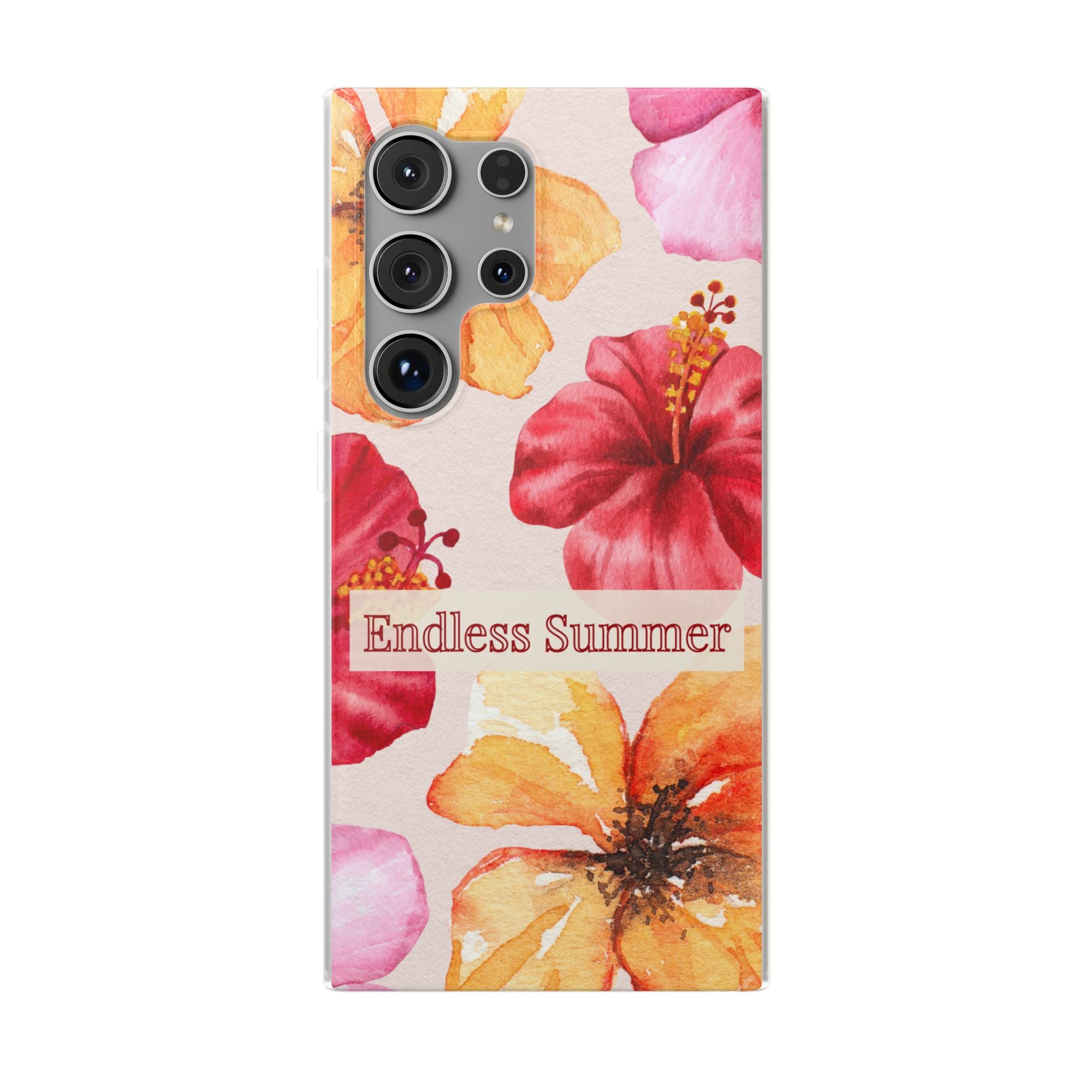 Phone Case - 'Endless Summer' Floral Watercolor Protective Flexi Case