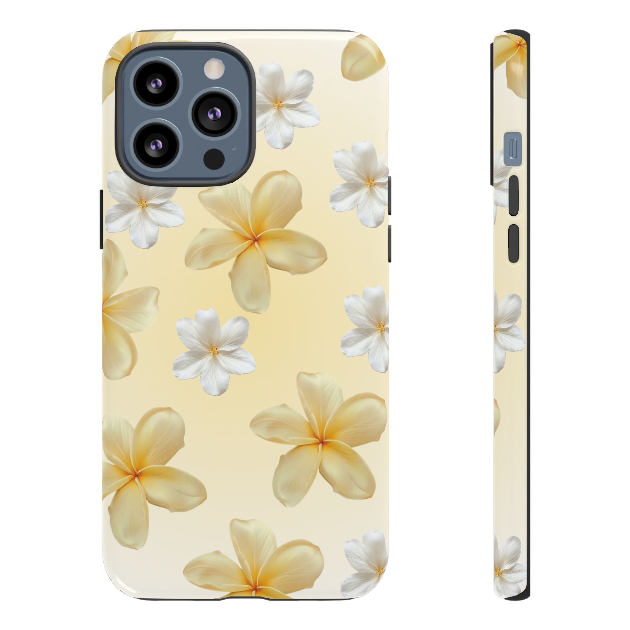 Plumeria Floral Tough Phone Case — Yellow Tropical Protection