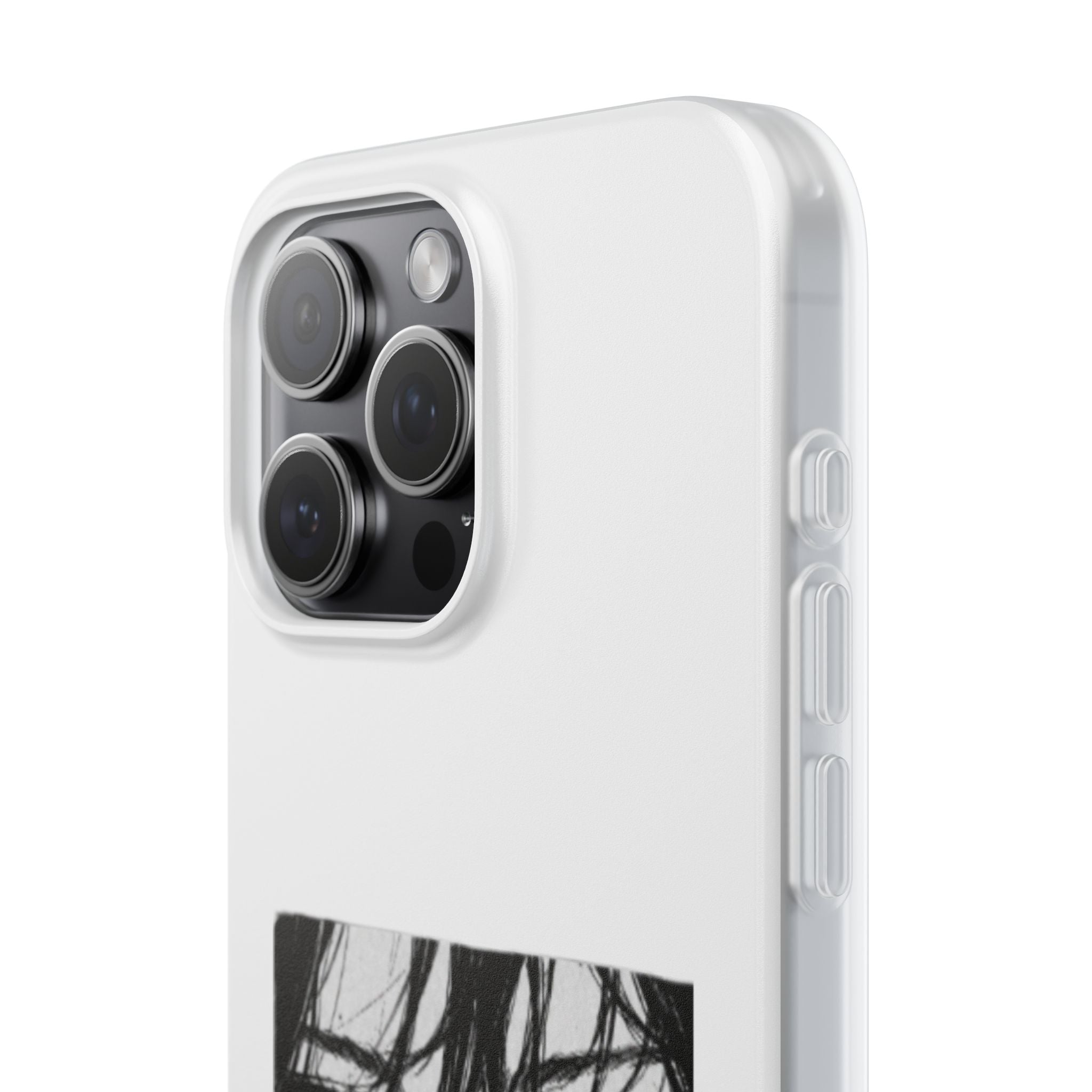 Anime Eyes Illustration Phone Case - Moody Black & White Flexi Case