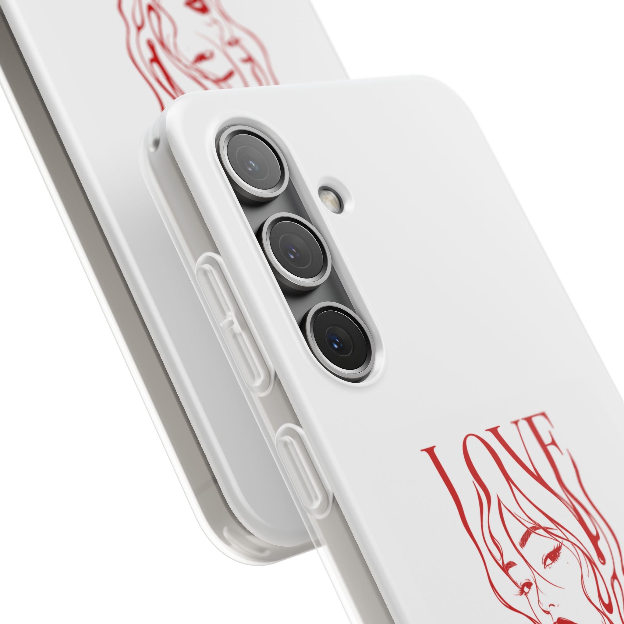 Red Line Art 'LOVE'  Face Design - Flexi Case
