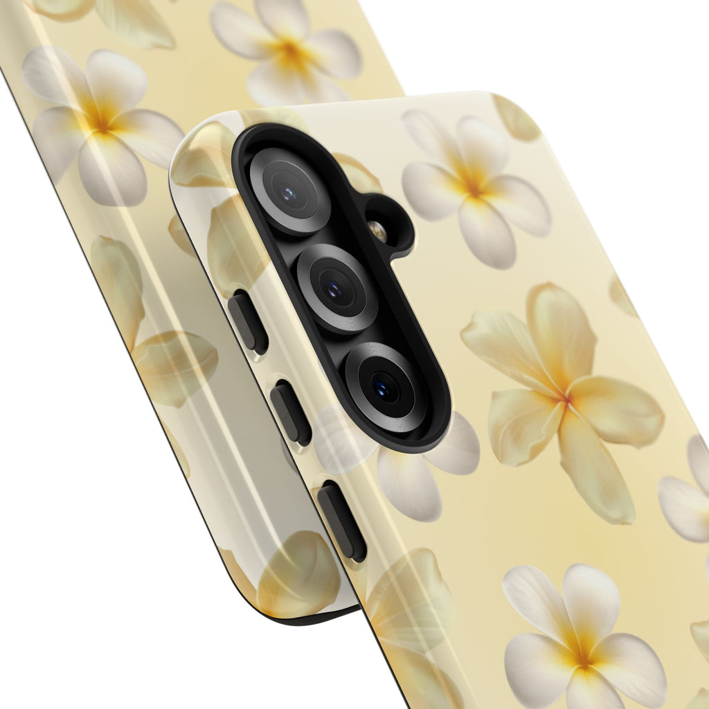 Plumeria Floral Phone Case — Tropical Yellow Hard Phone Cover
