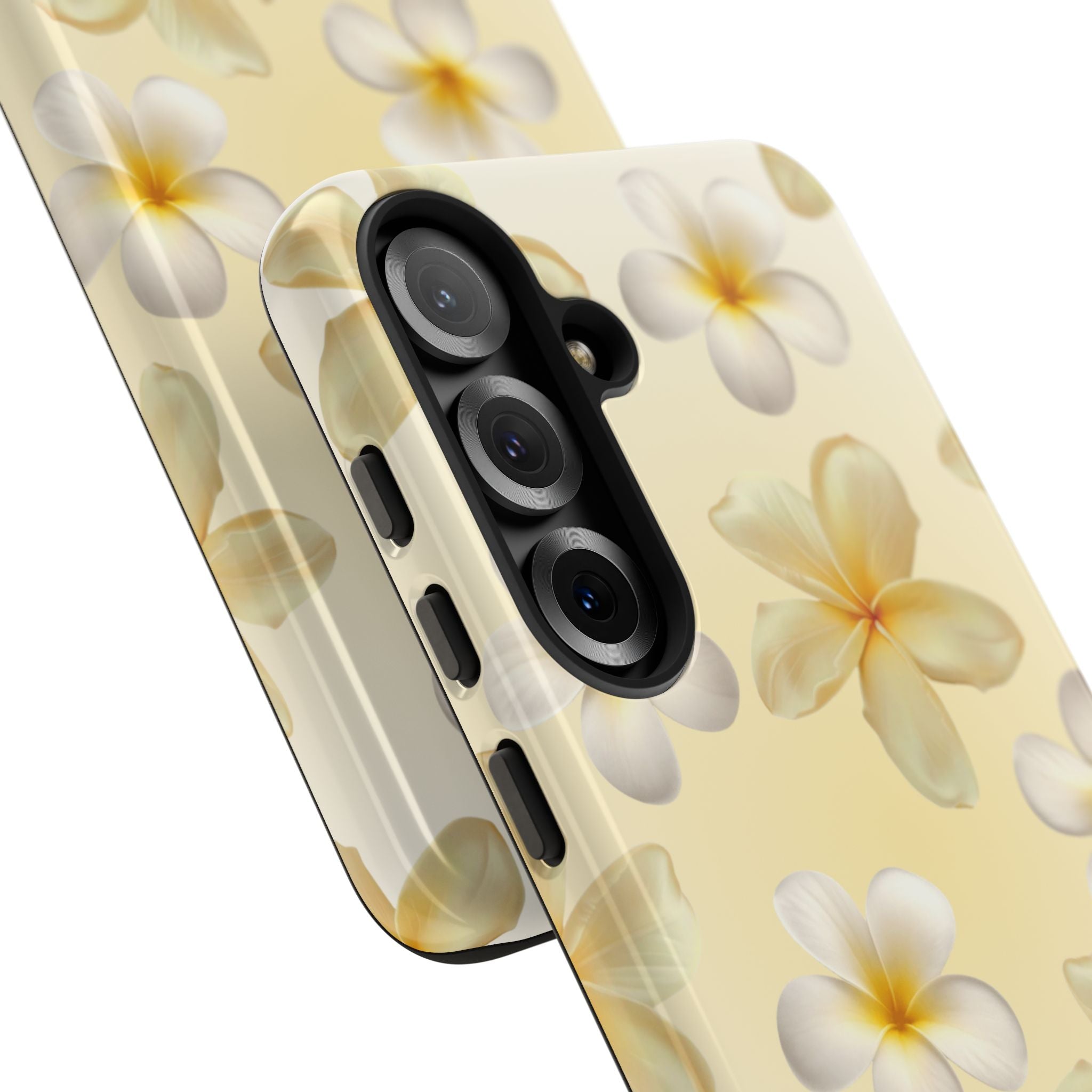 Plumeria Floral Phone Case — Tropical Yellow Hard Phone Cover