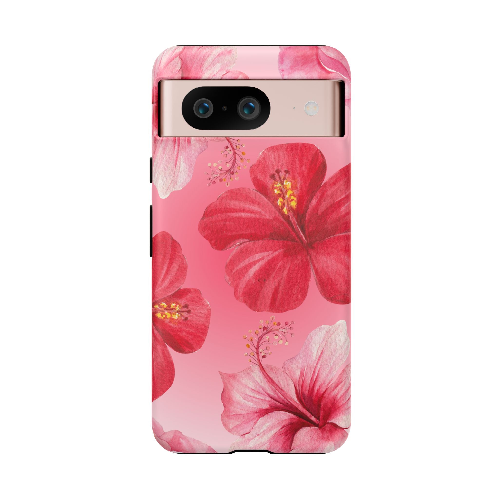 Hibiscus Pink Tough Phone Case — Floral Tropical Protective Cover