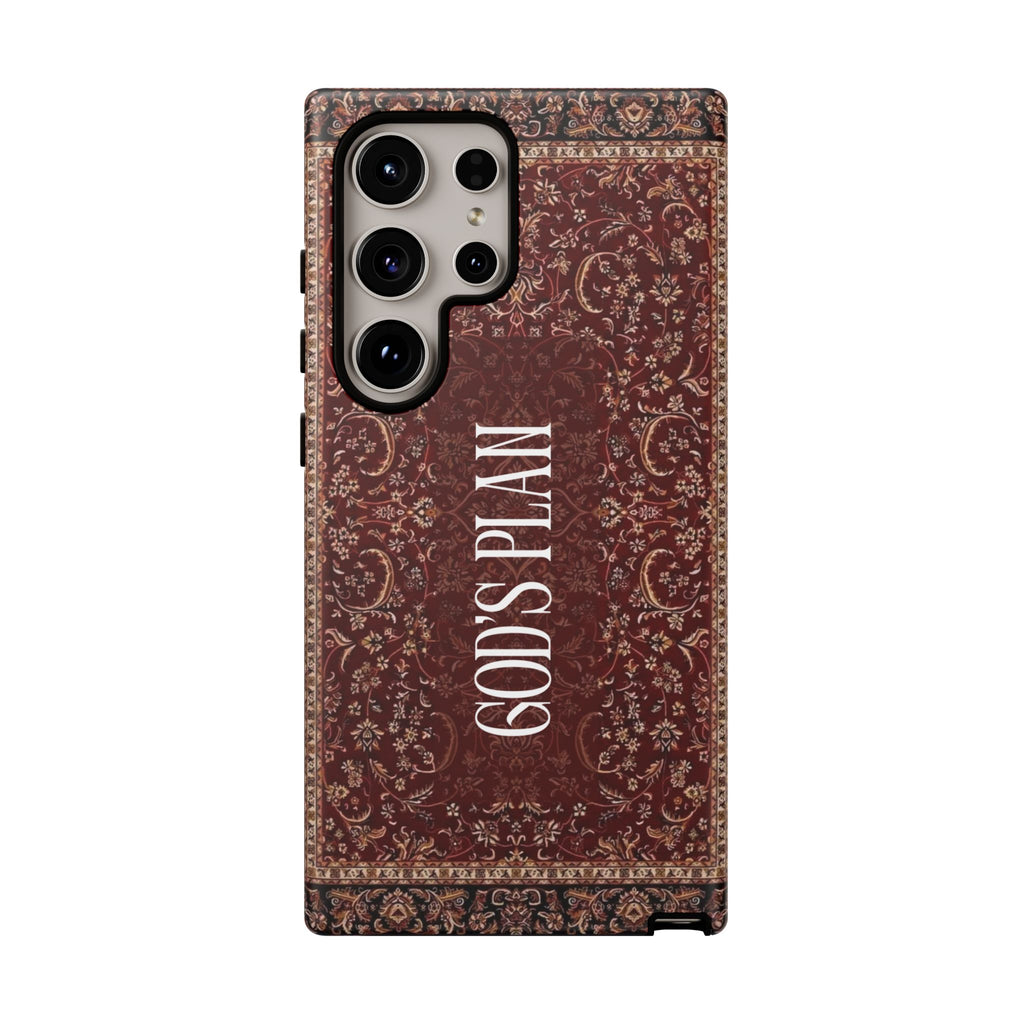 God's Plan — Vintage Tapestry Christian Tough Phone Case | Boho Faith Cover