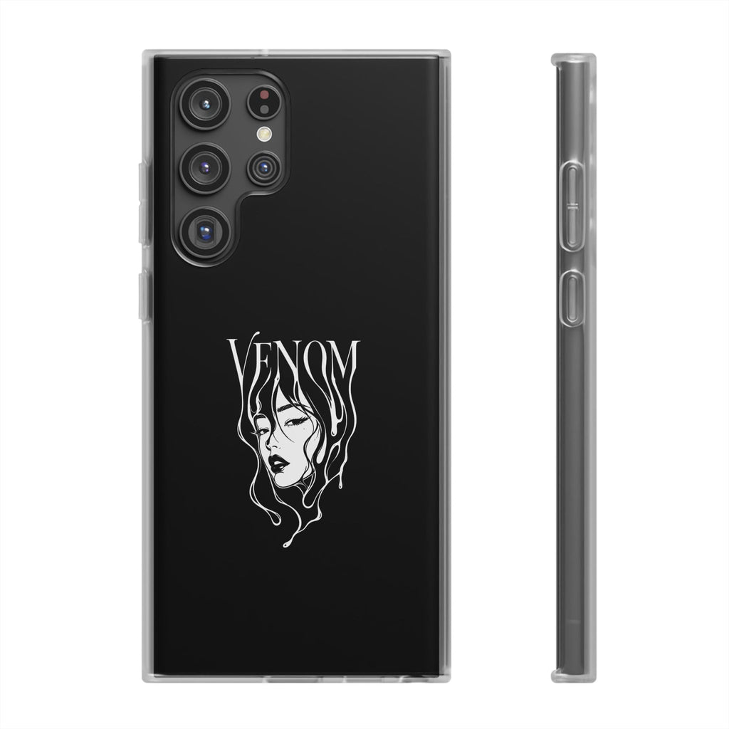 Venom Goth Phone Case — Black Protective Flexible Phone Case with Dark Femme Artwork