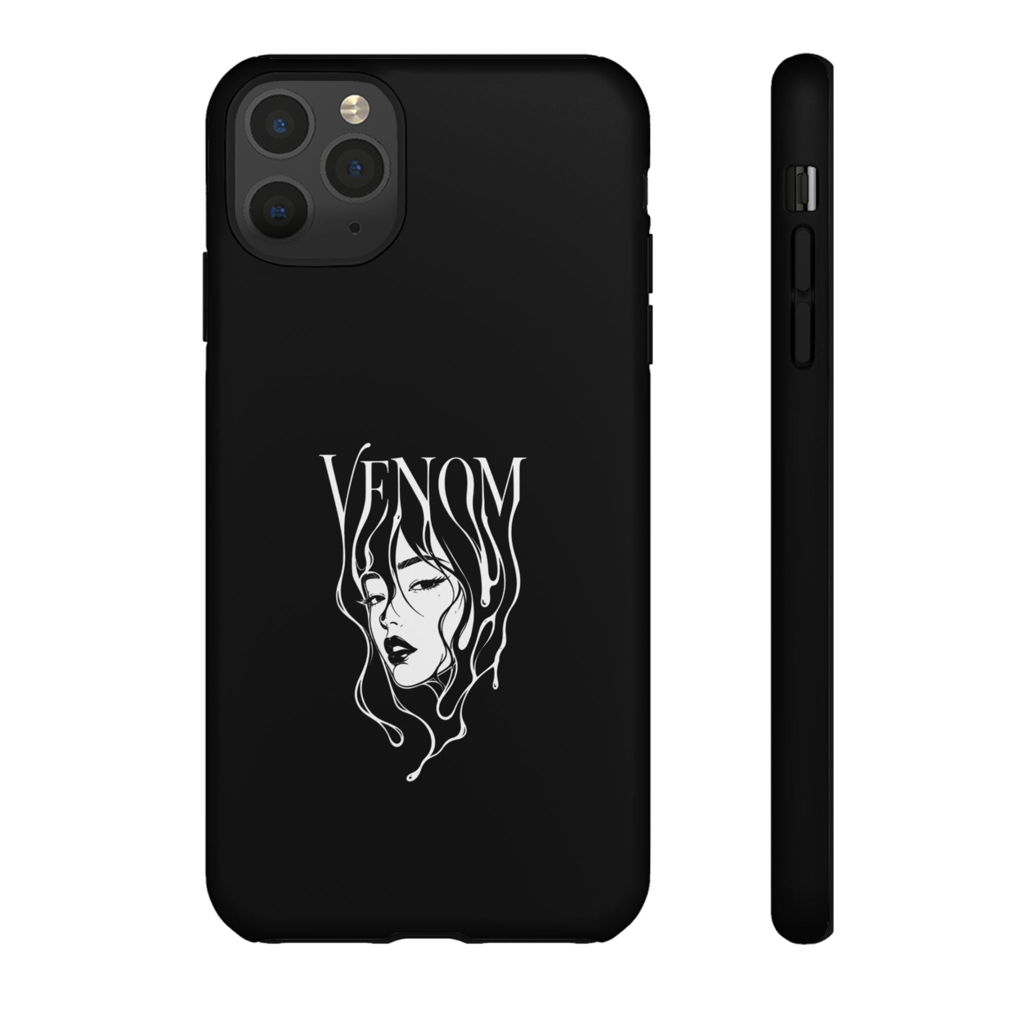 Venom Goth Phone Case — Black Protective Tough Case with Dark Femme Artwork