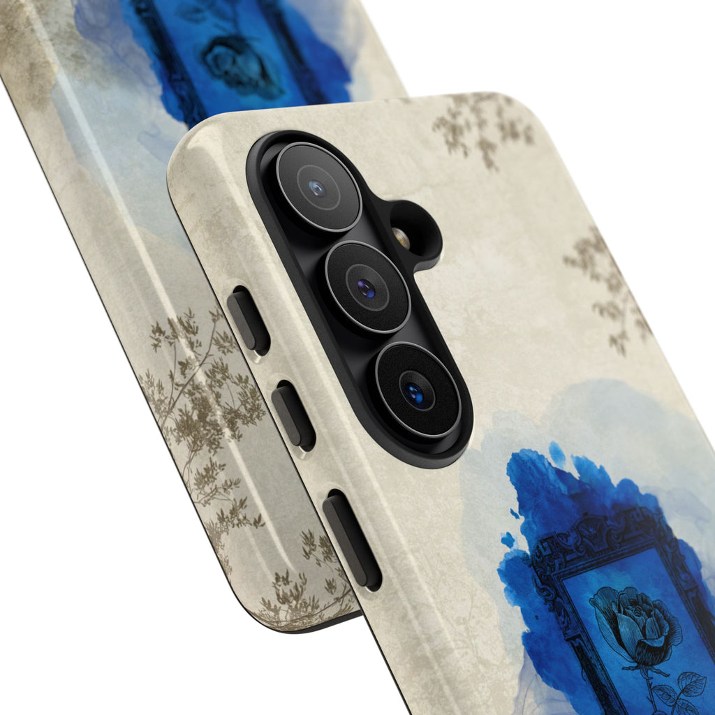 Vintage Blue Rose Phone Case – "Lost in Time" Protective Cover
