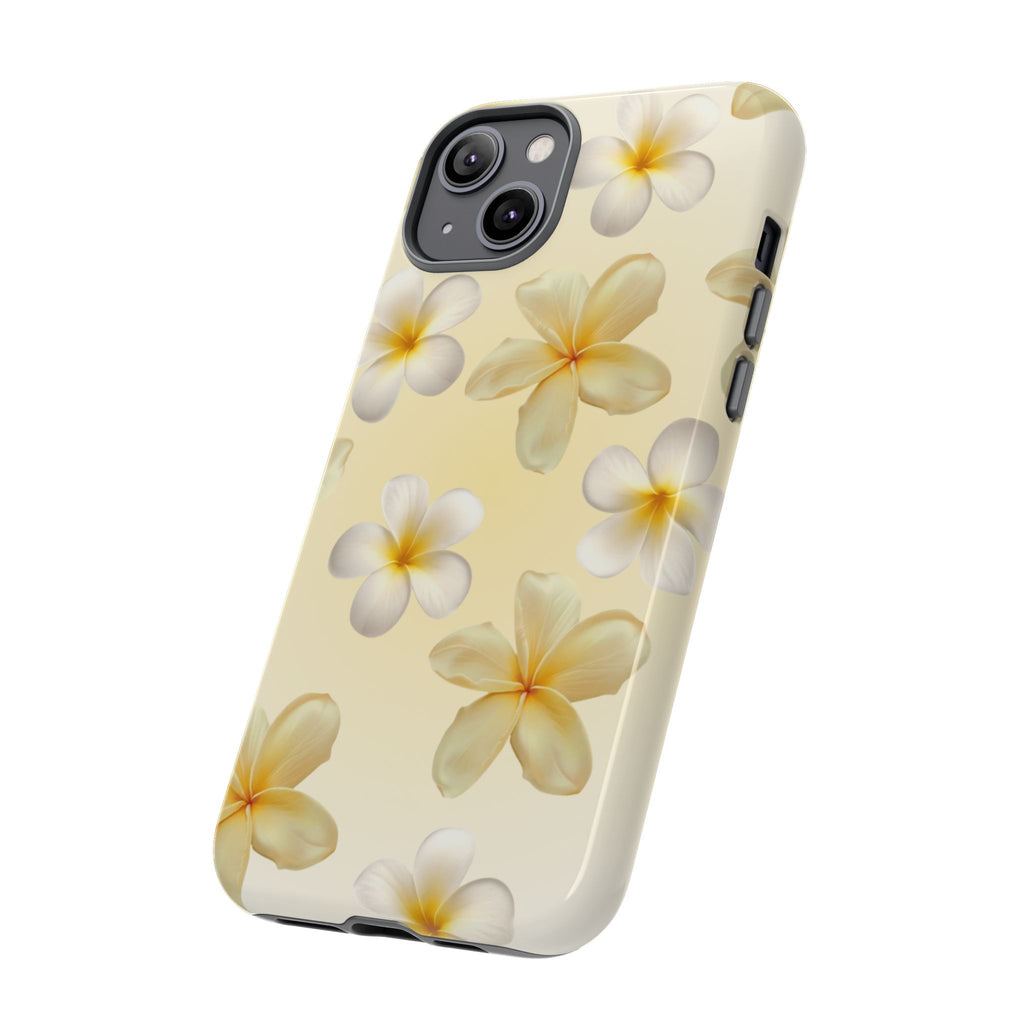 Plumeria Floral Phone Case — Tropical Yellow Hard Phone Cover