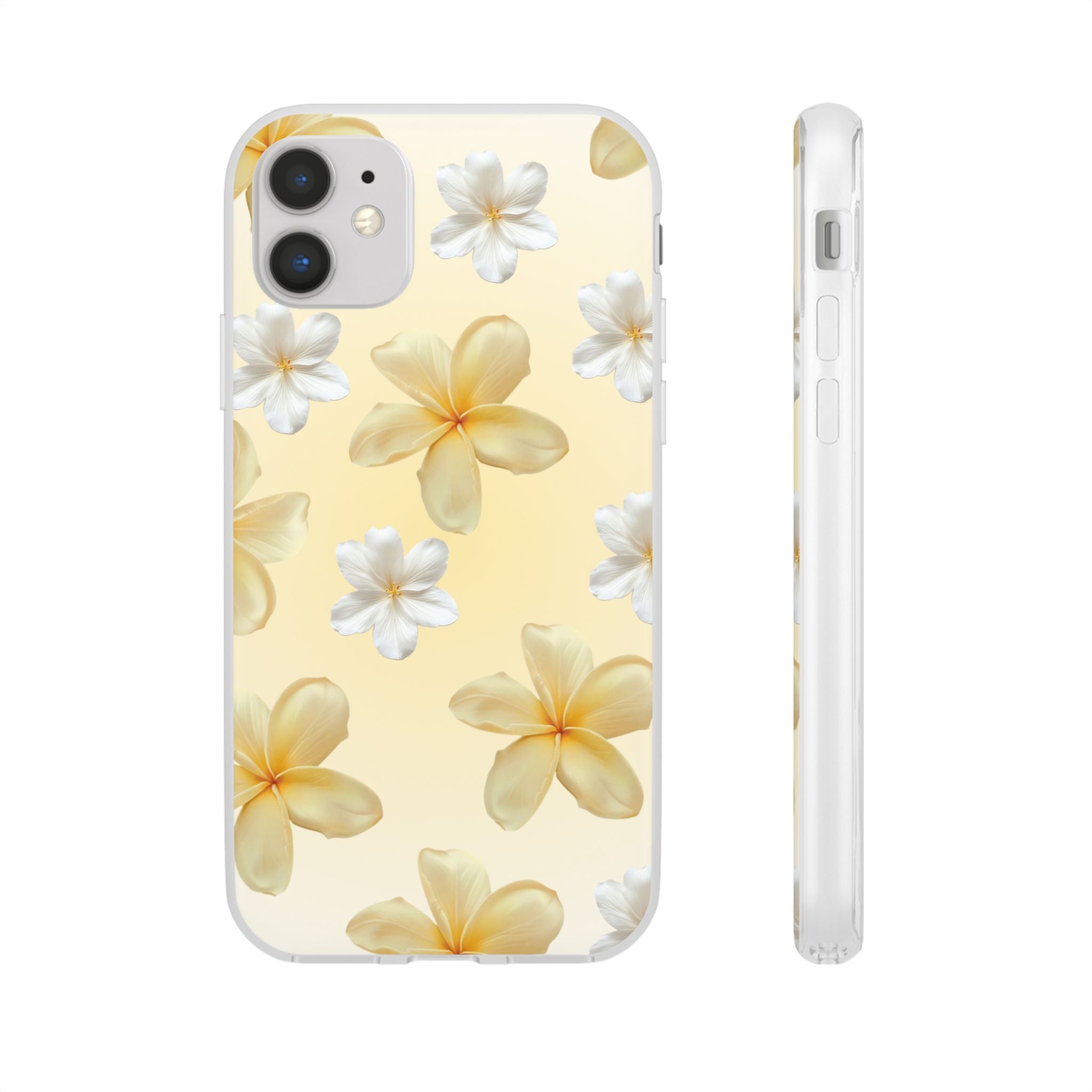 Plumeria Floral Phone Case — Yellow Tropical Flower Protective Case