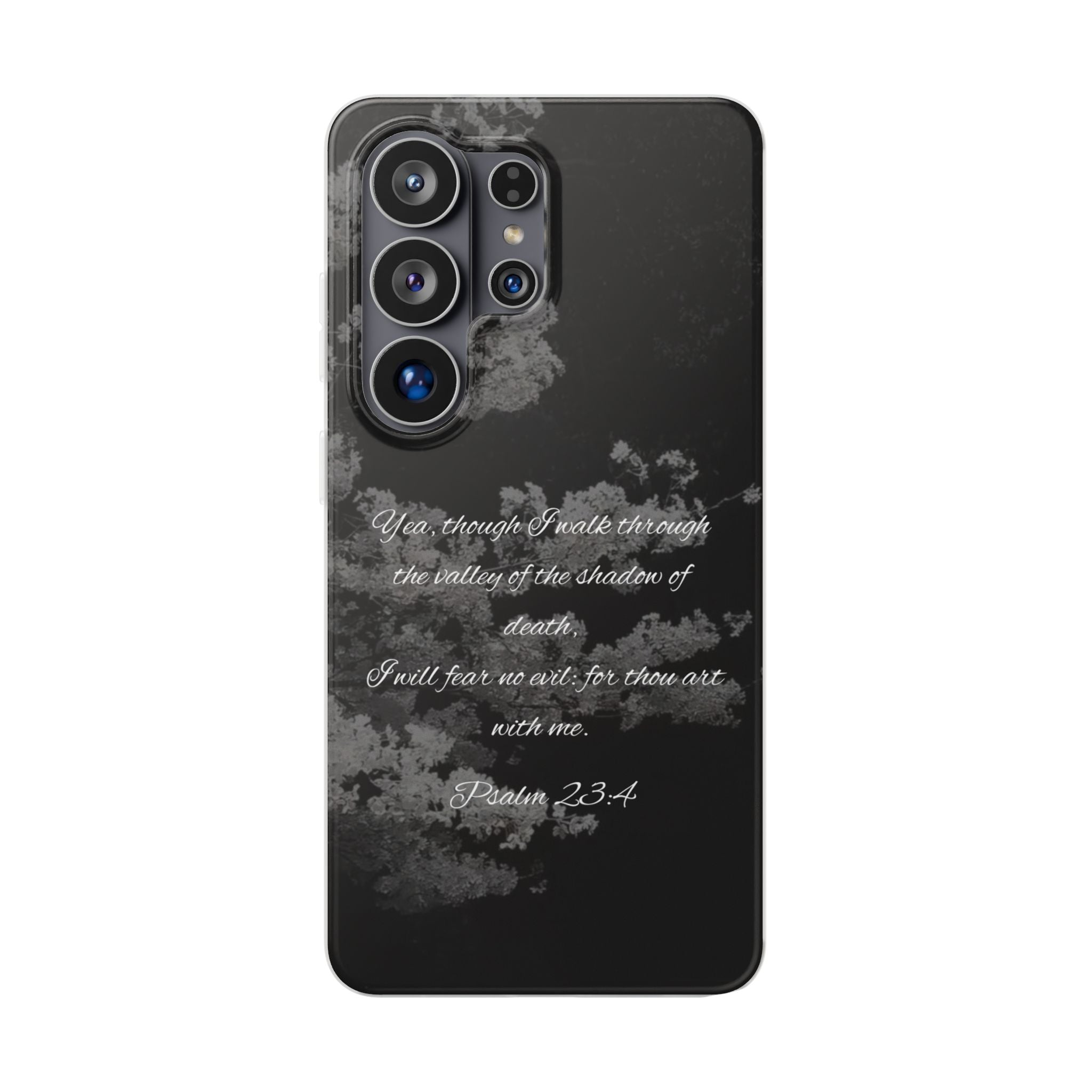 Phone Case — Psalm 23:4 Black Cloudy Faith Design