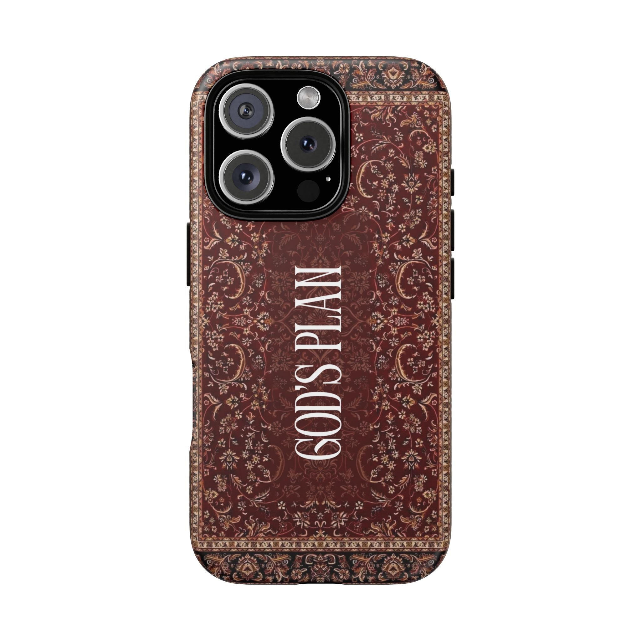 God's Plan — Vintage Tapestry Christian Tough Phone Case | Boho Faith Cover