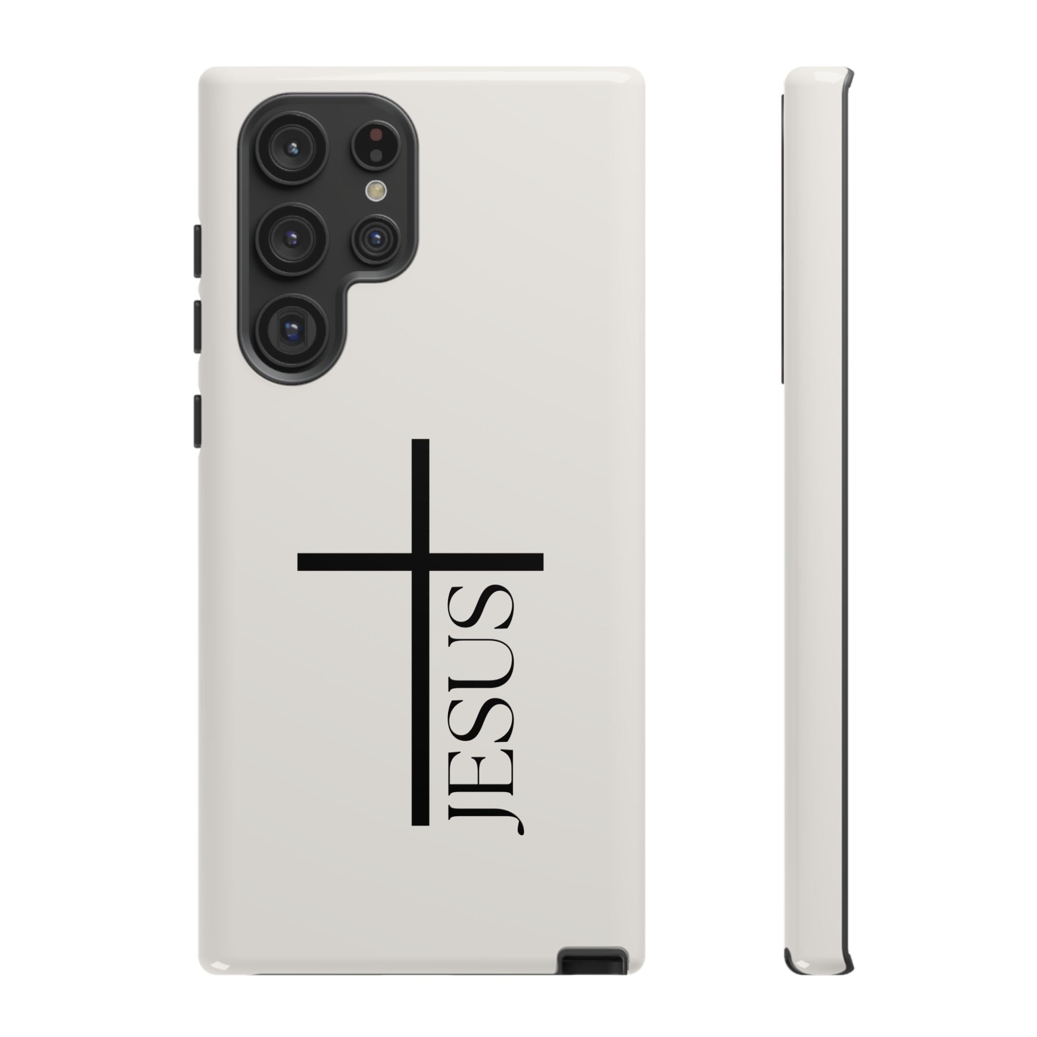 Christian Cross Phone Case - JESUS Vertical Minimalist iPhone Cover