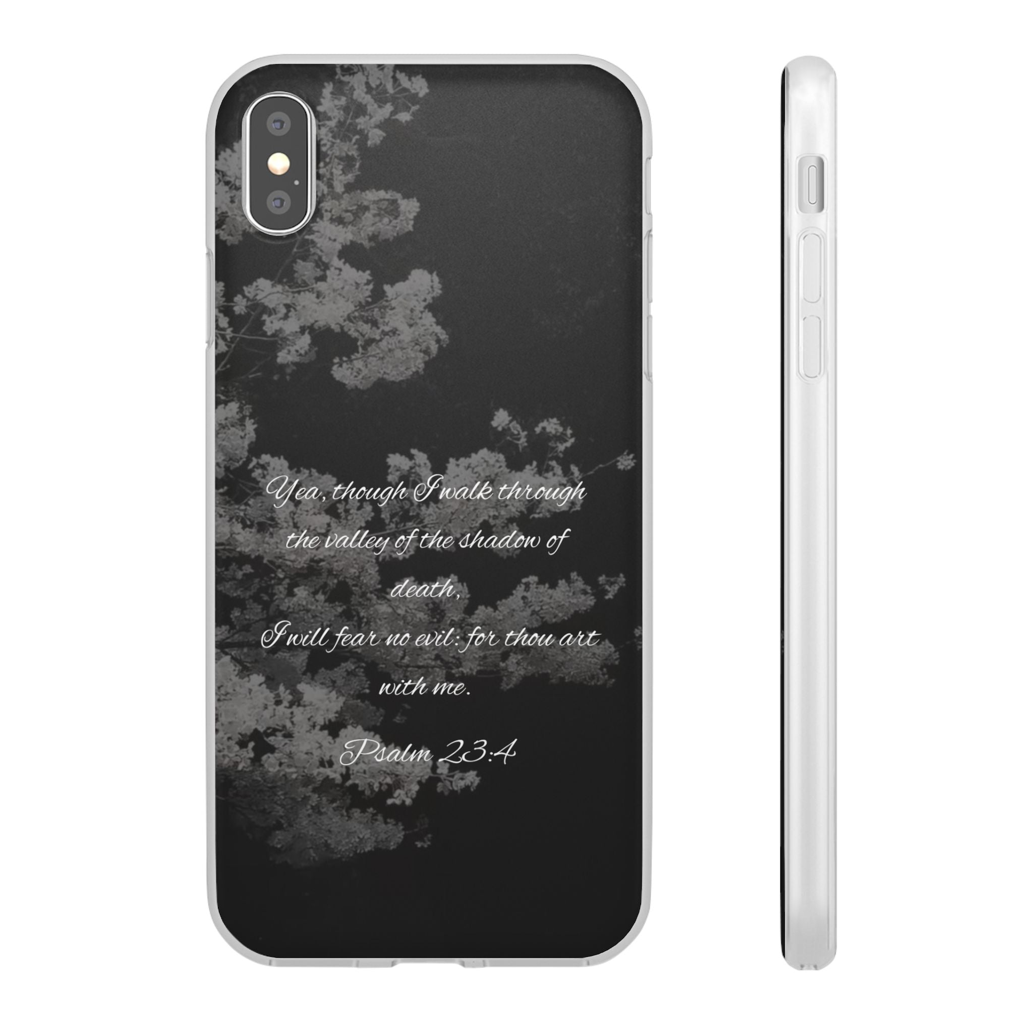 Phone Case — Psalm 23:4 Black Cloudy Faith Design