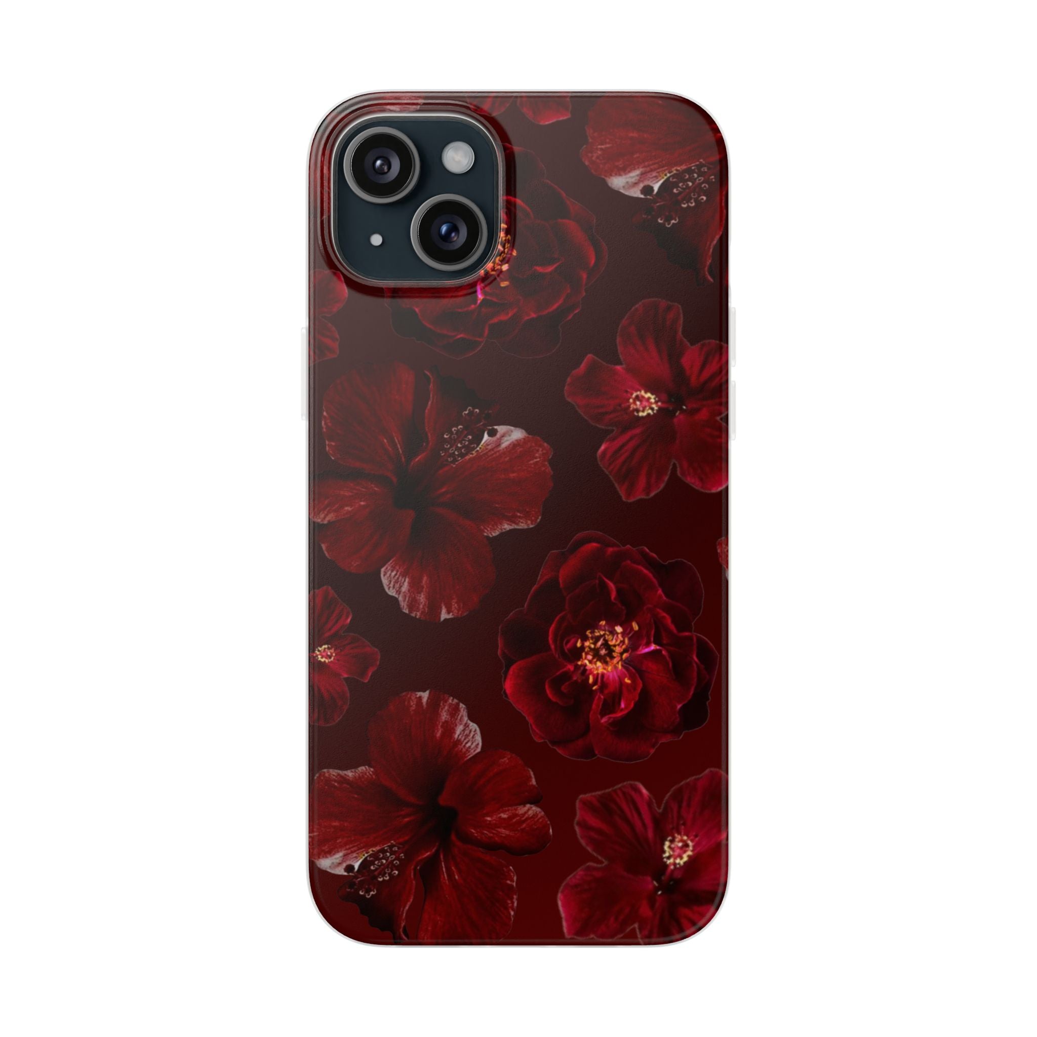 Red Floral Flexi Case — Dark Rose Phone Case