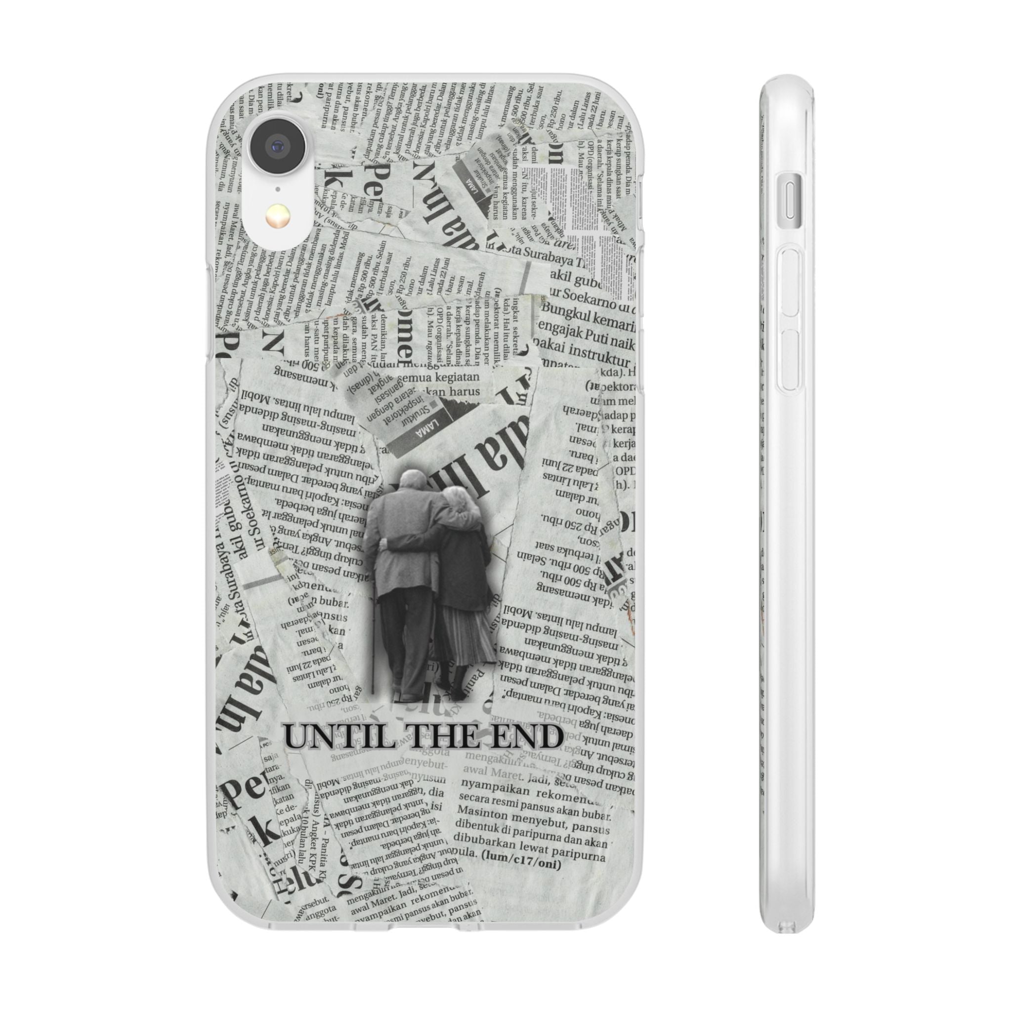 Newspaper Collage 'Until The End' Phone Case - Romantic Vintage iPhone Cover