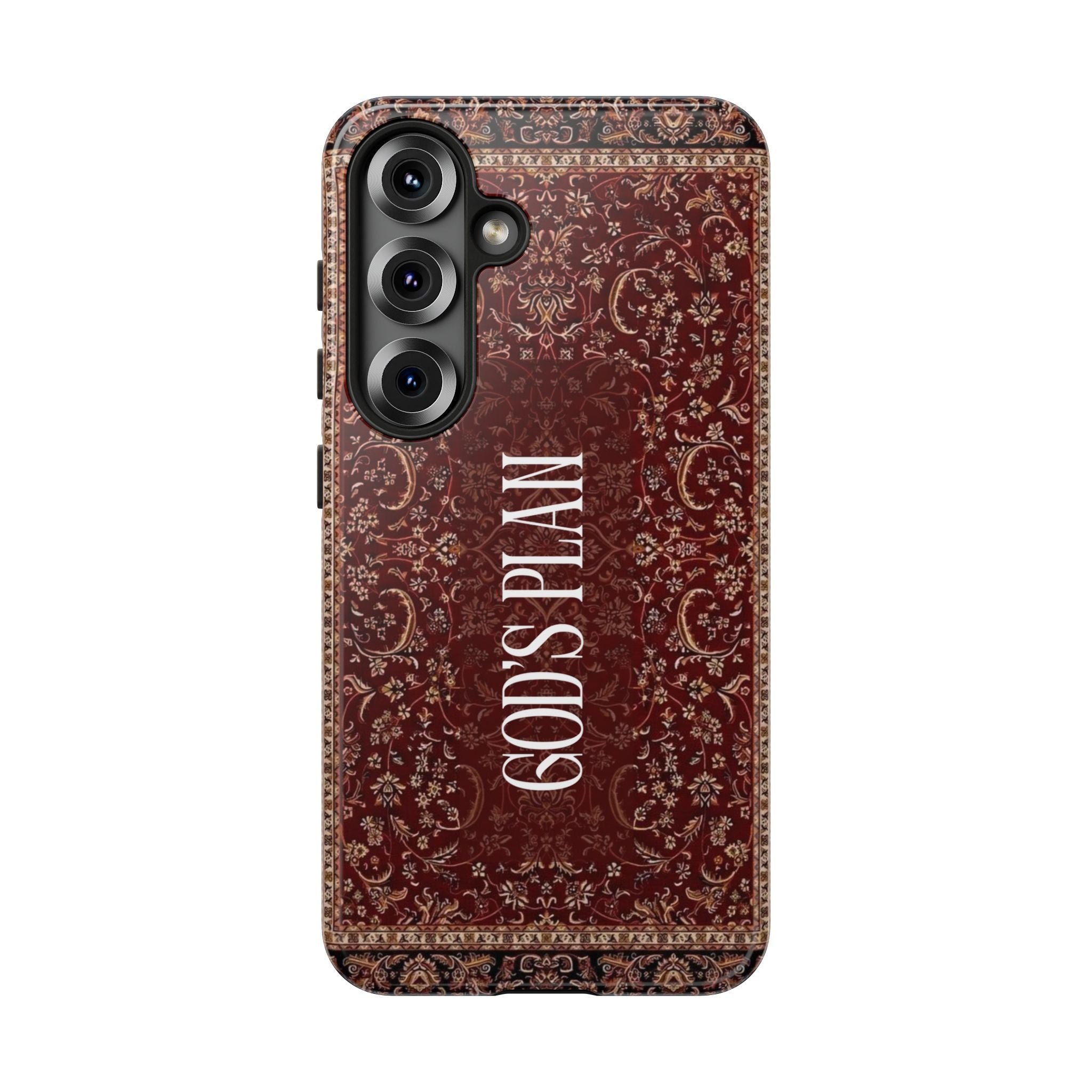 God's Plan — Vintage Tapestry Christian Tough Phone Case | Boho Faith Cover