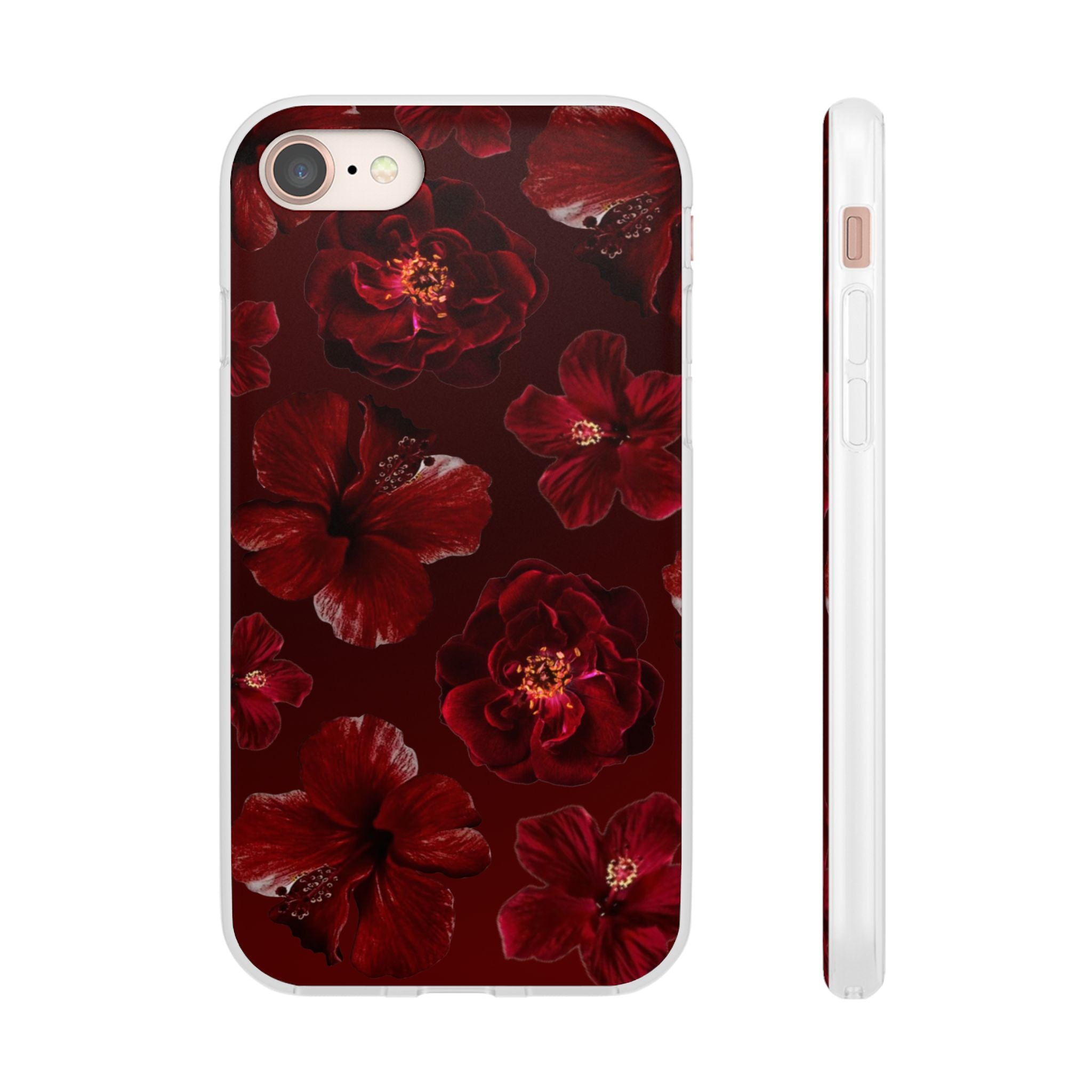 Red Floral Flexi Case — Dark Rose Phone Case