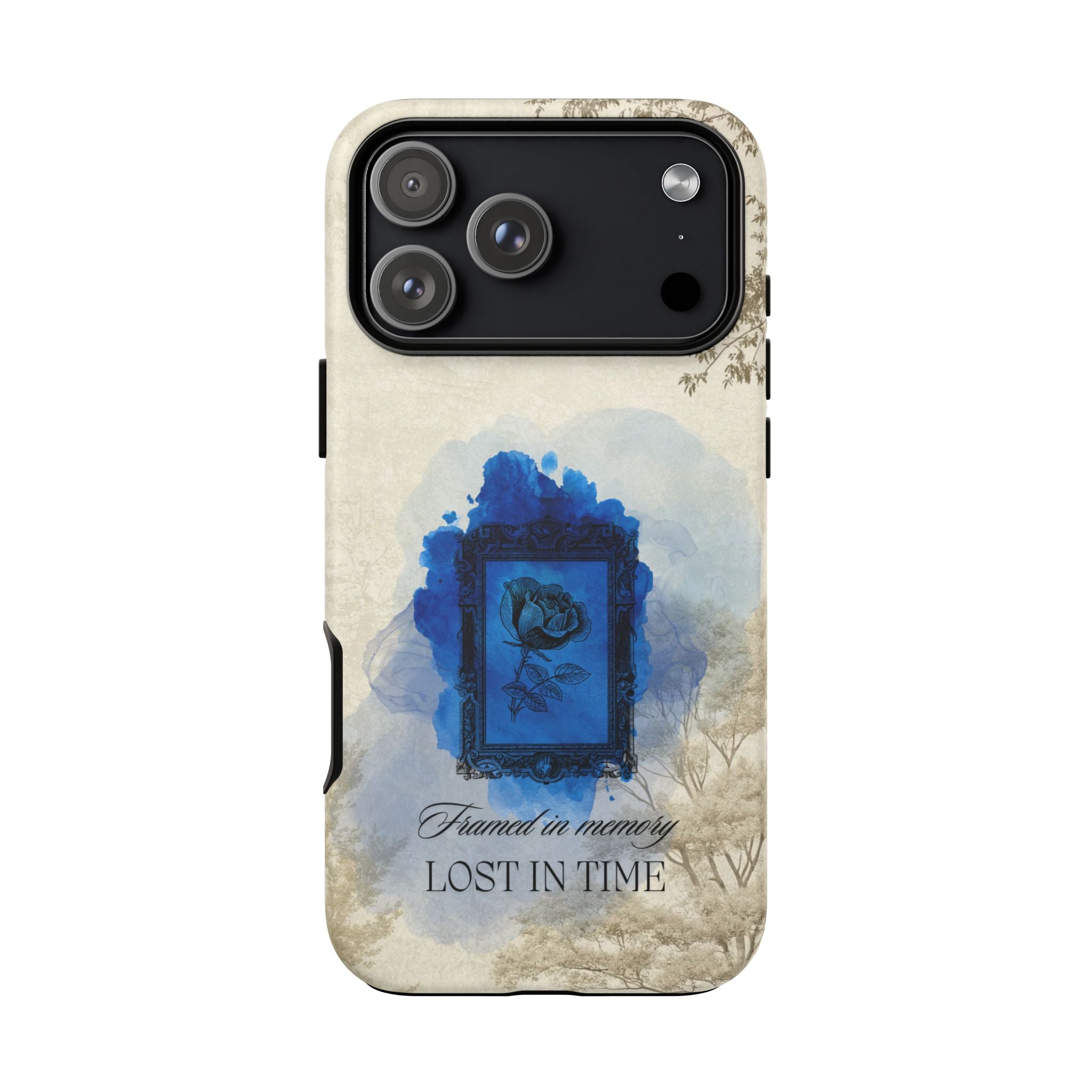 Vintage Blue Rose Phone Case – "Lost in Time" Protective Cover