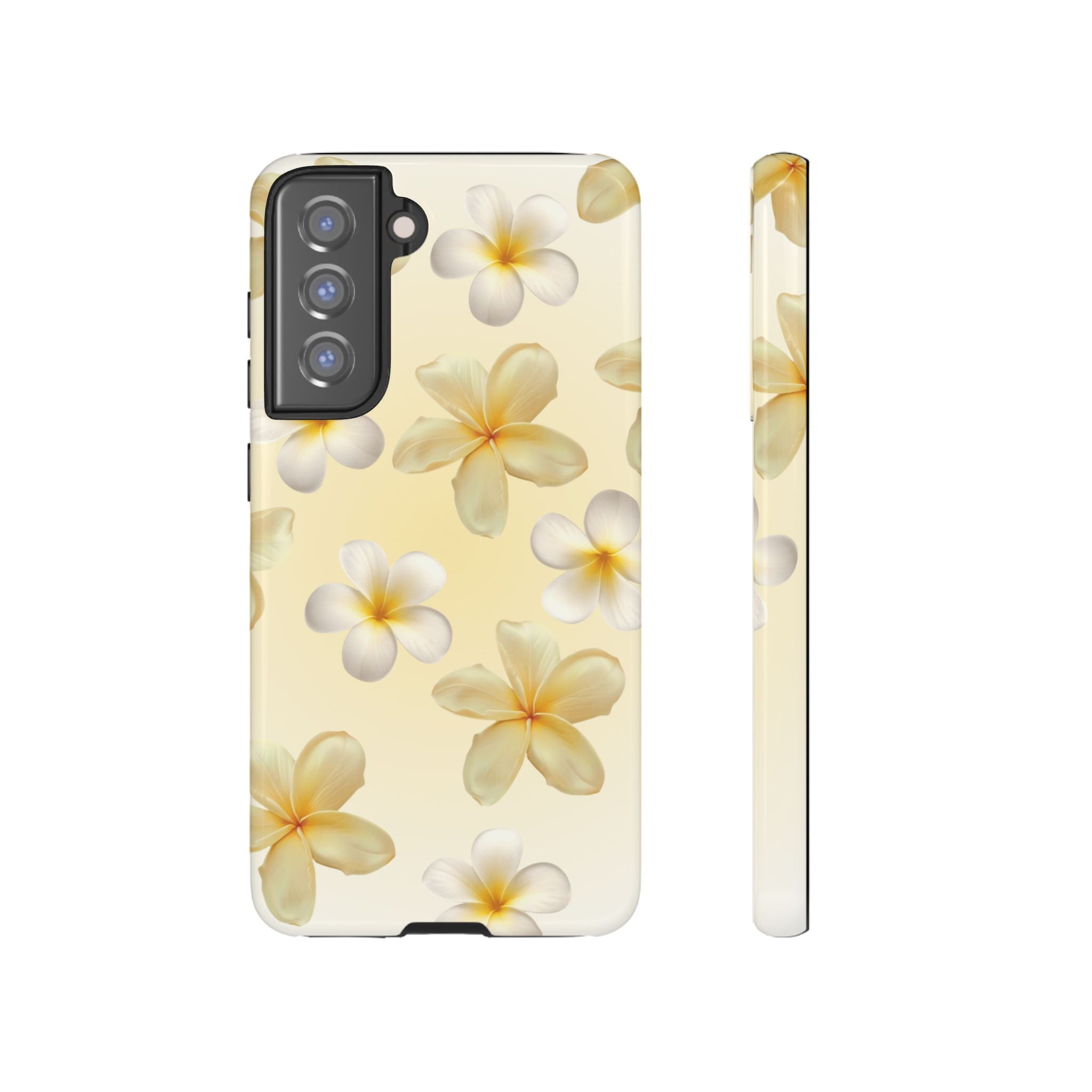 Plumeria Floral Phone Case — Tropical Yellow Hard Phone Cover