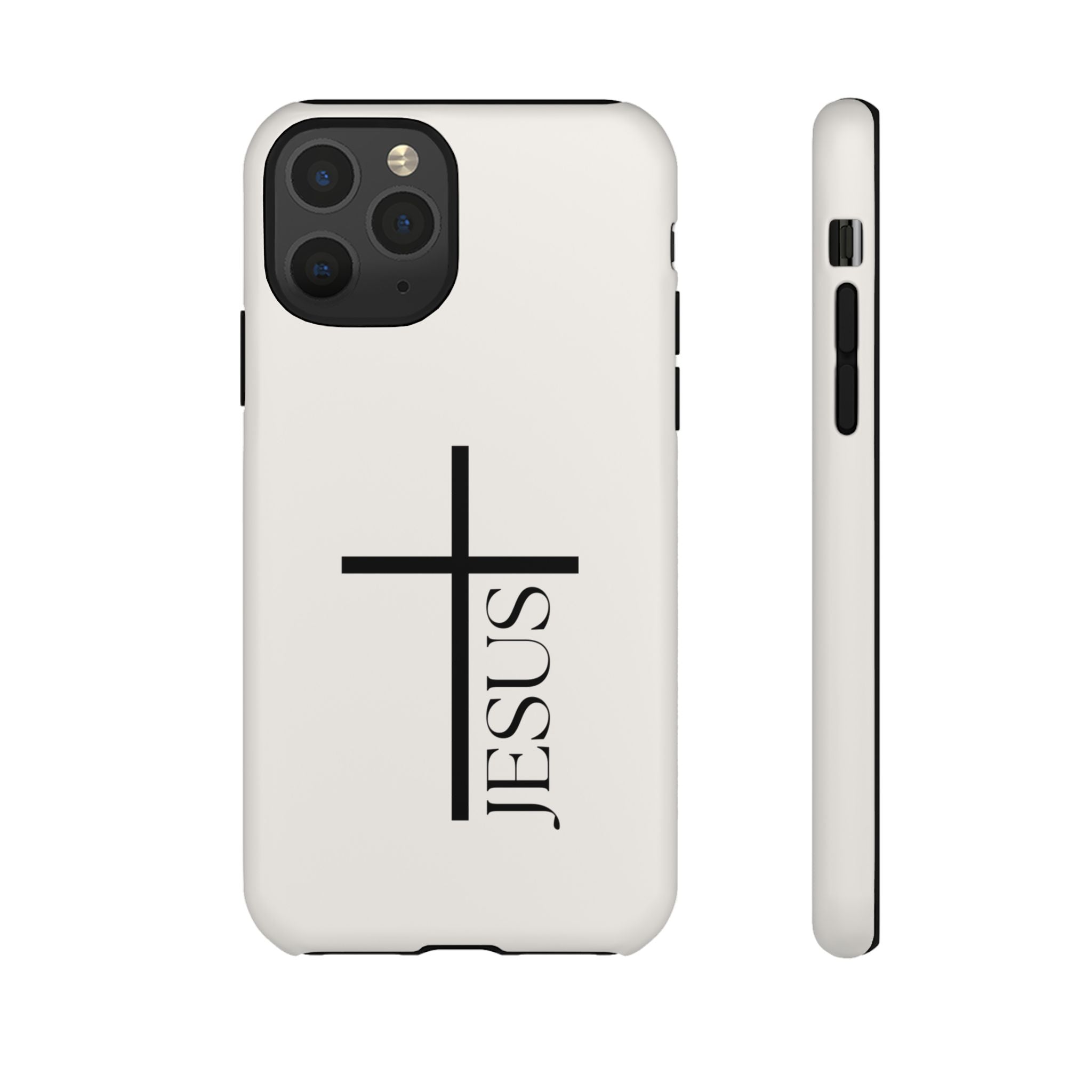 Christian Cross Phone Case - JESUS Vertical Minimalist iPhone Cover