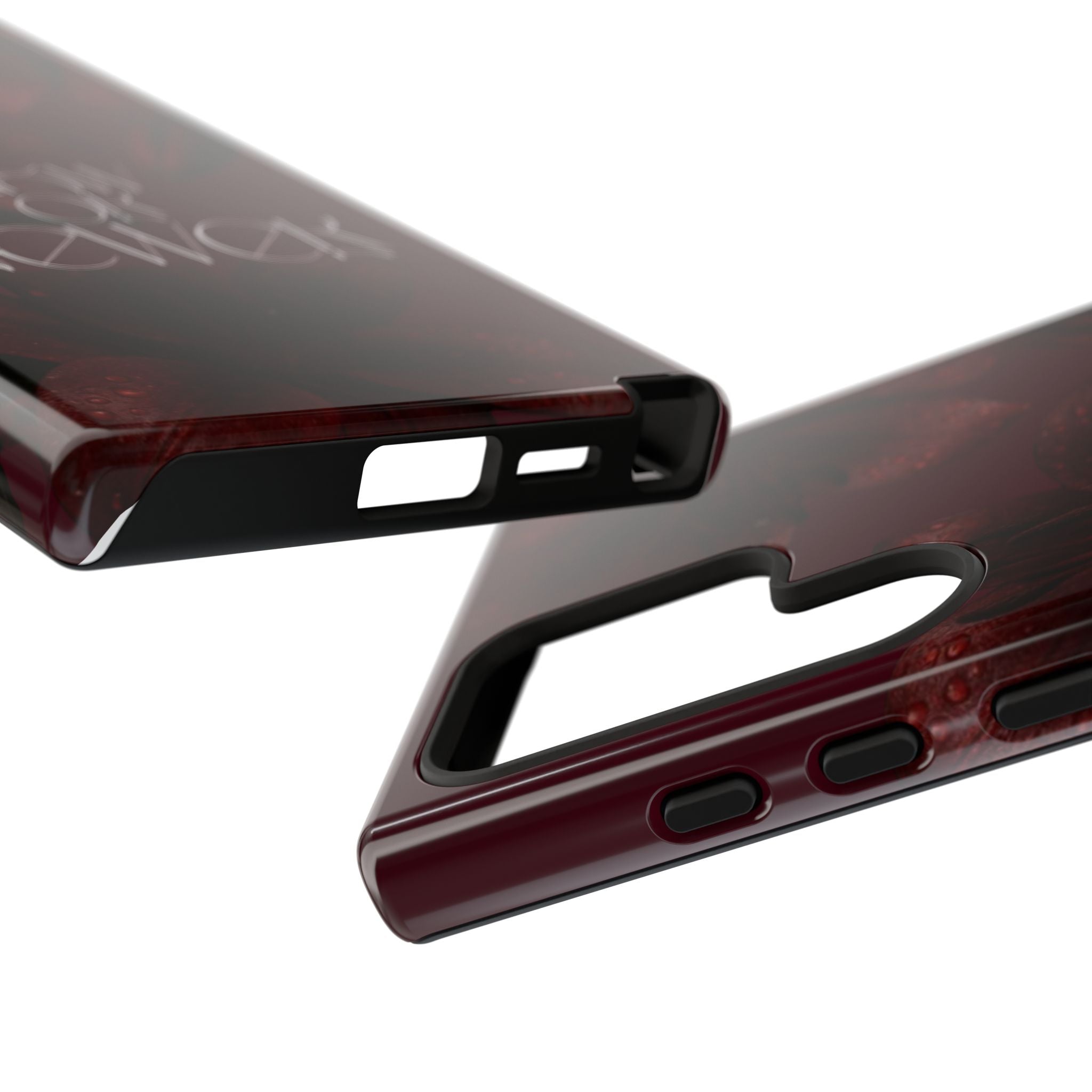 Tough Cases – Burgundy Floral “Now or Never” Protective Phone Case