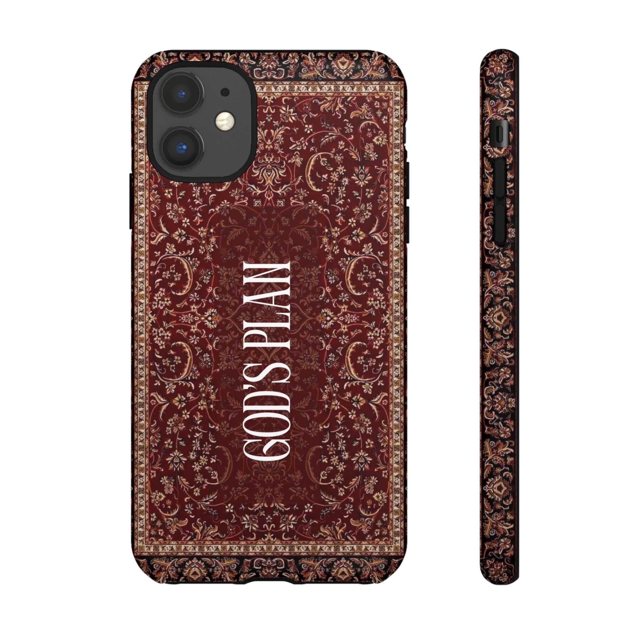 God's Plan — Vintage Tapestry Christian Tough Phone Case | Boho Faith Cover