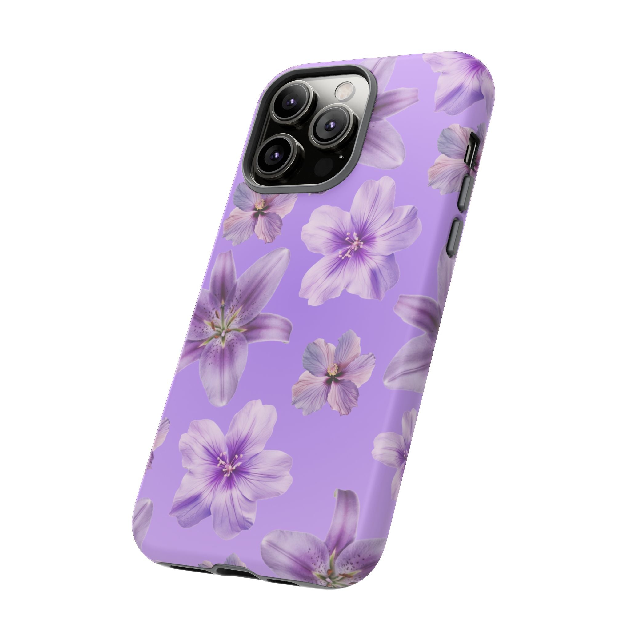 Floral Lavender Tough Phone Case – Purple Blossom Protective Cover