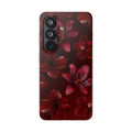 Red Floral Flexi Phone Case – Dark Burgundy Lily Pattern
