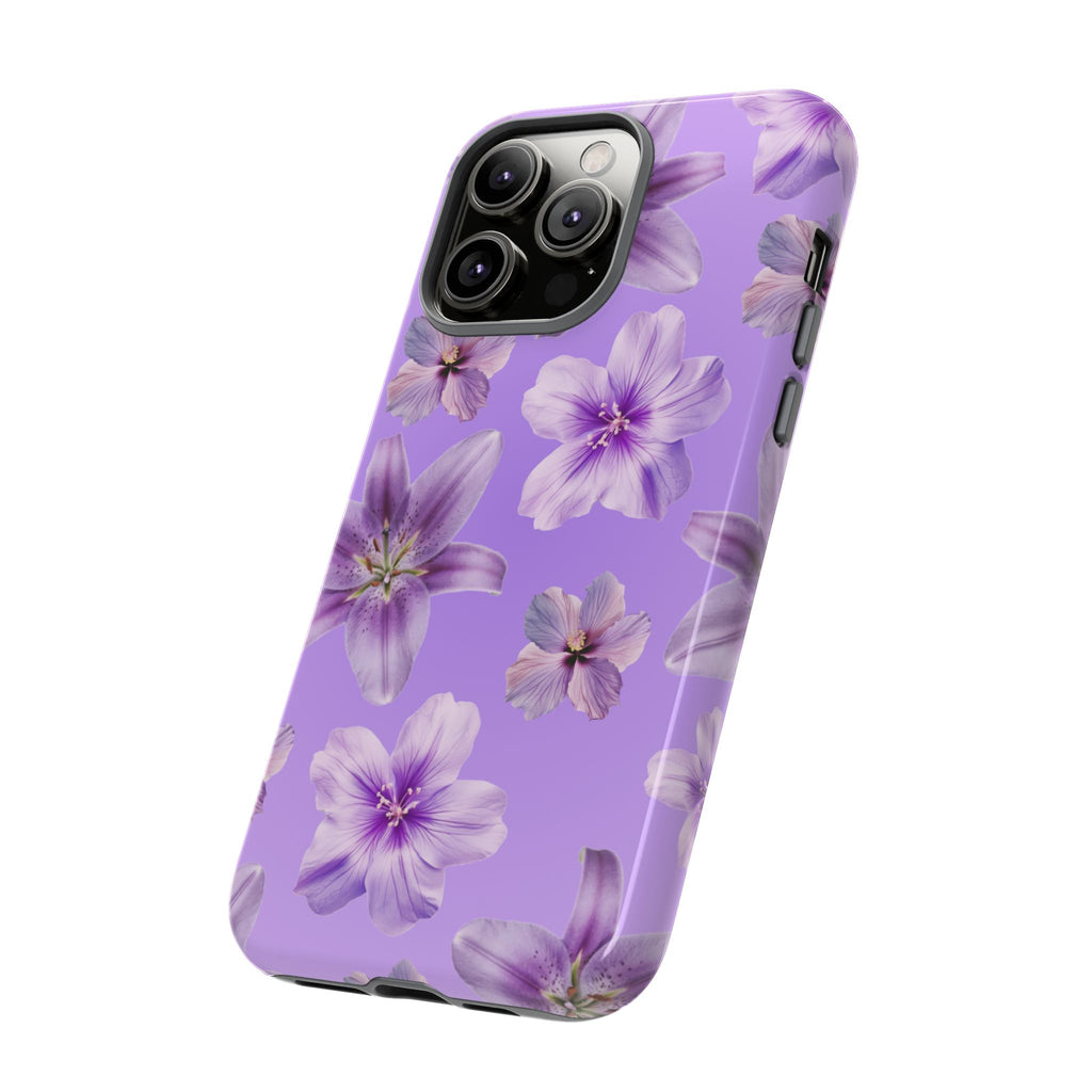 Floral Lavender Tough Phone Case – Purple Blossom Protective Cover