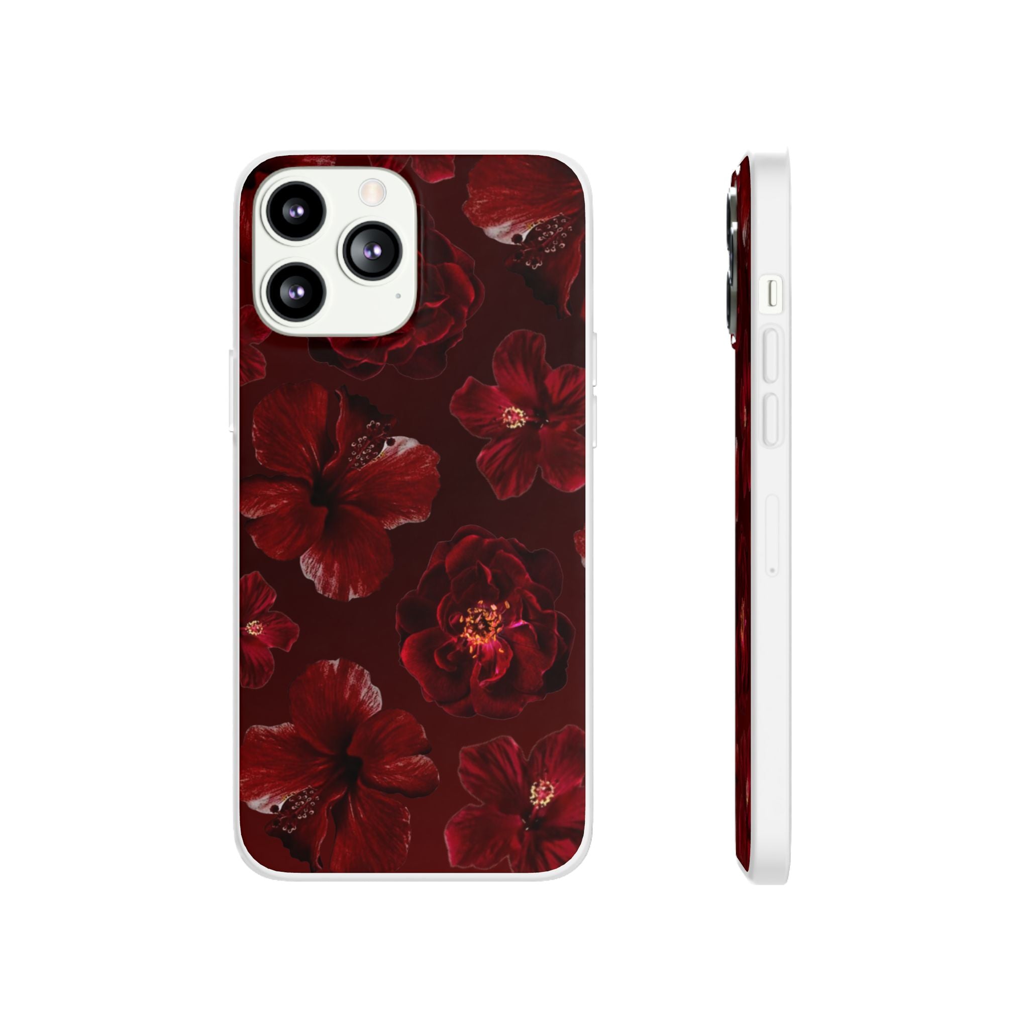 Red Floral Flexi Case — Dark Rose Phone Case