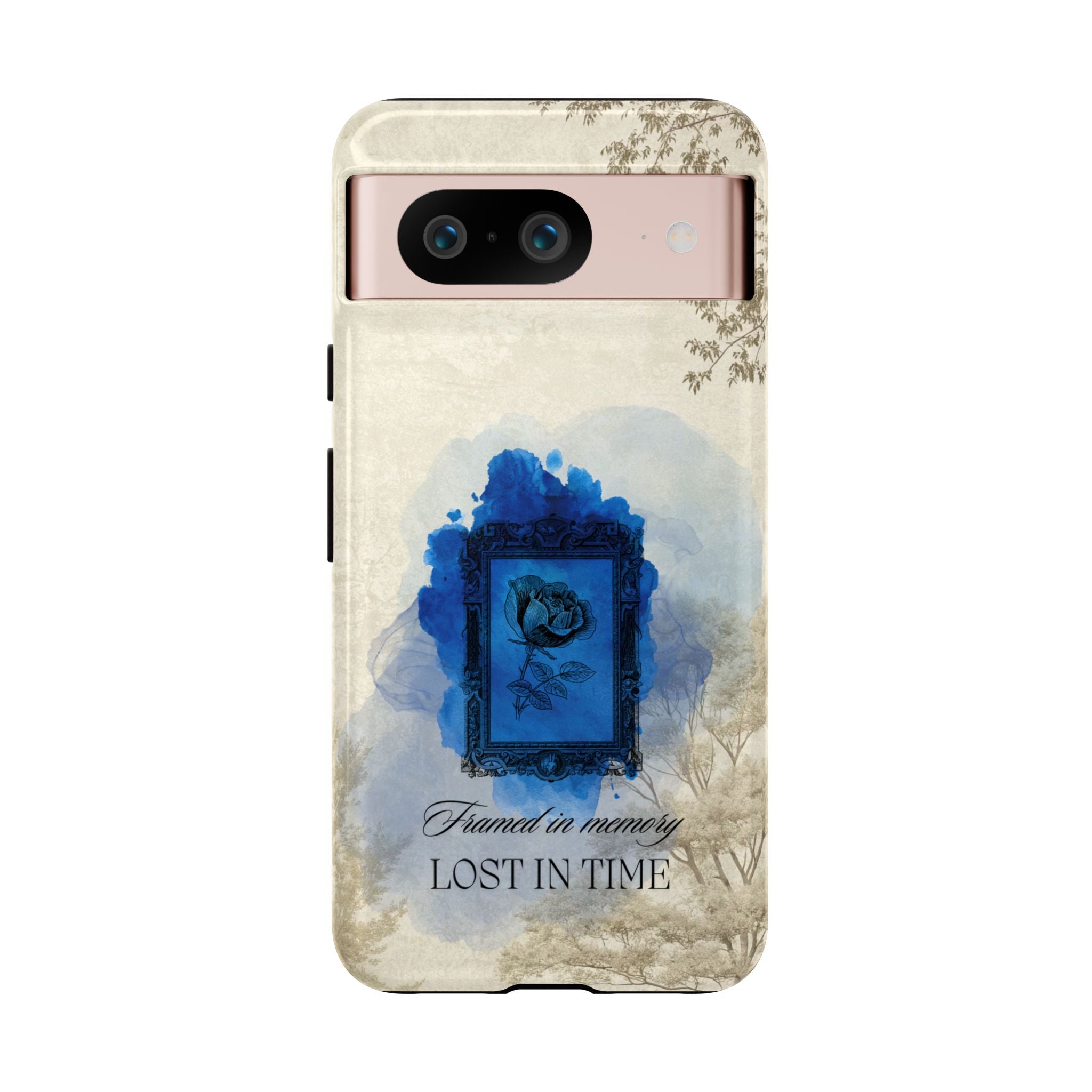 Vintage Blue Rose Phone Case – "Lost in Time" Protective Cover