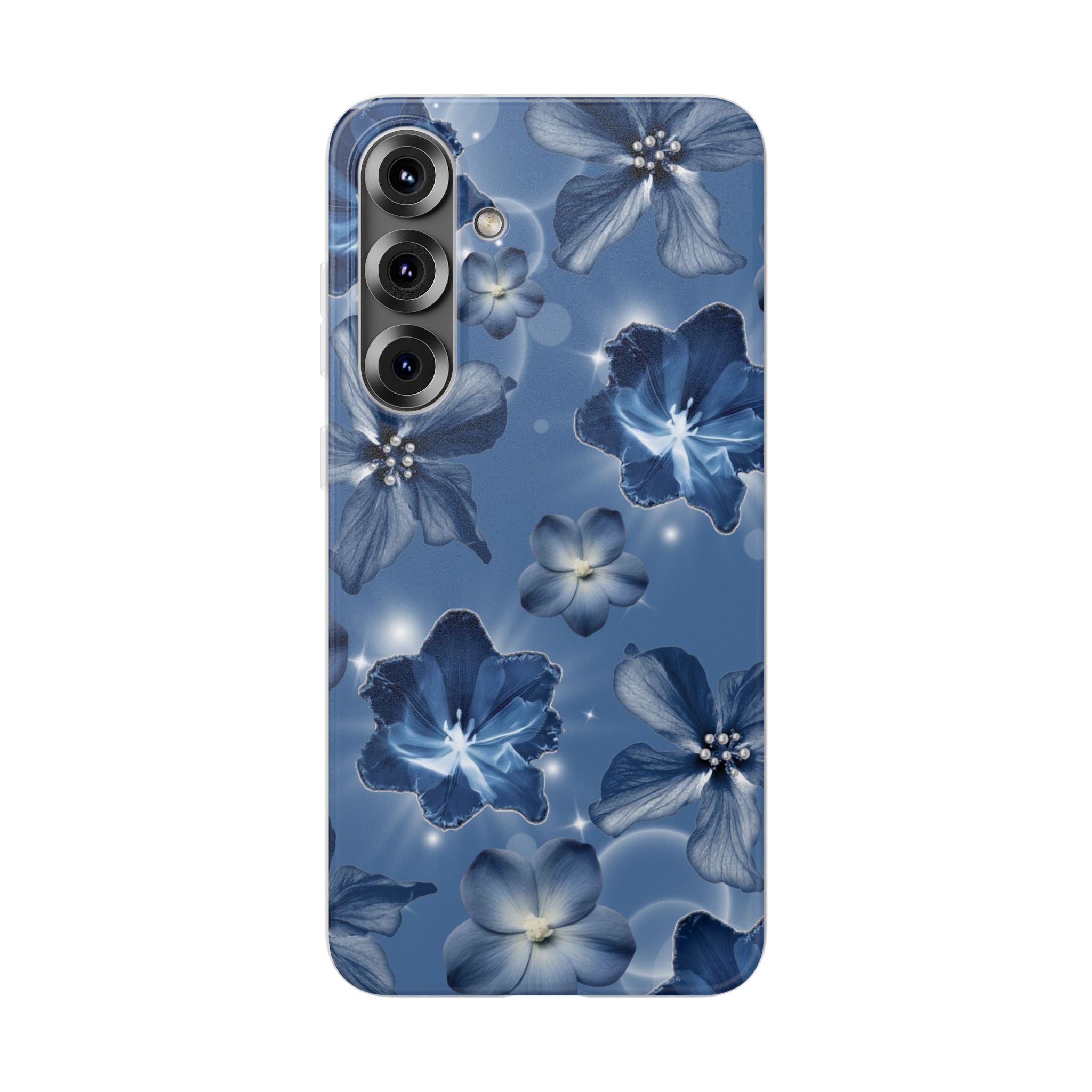 Blue Floral Phone Case — Soft Blue Blossoms Pattern for iPhone