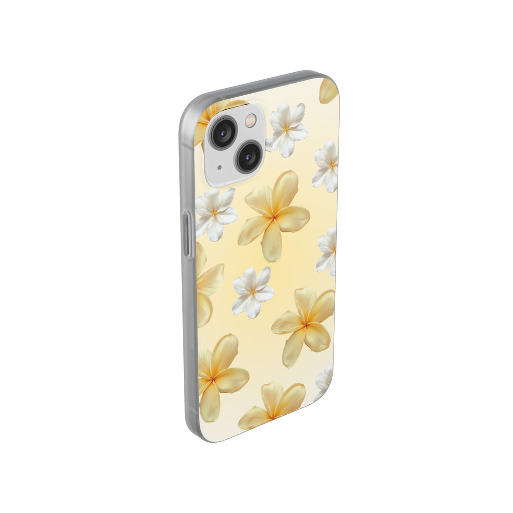 Plumeria Floral Phone Case — Yellow Tropical Flower Protective Case