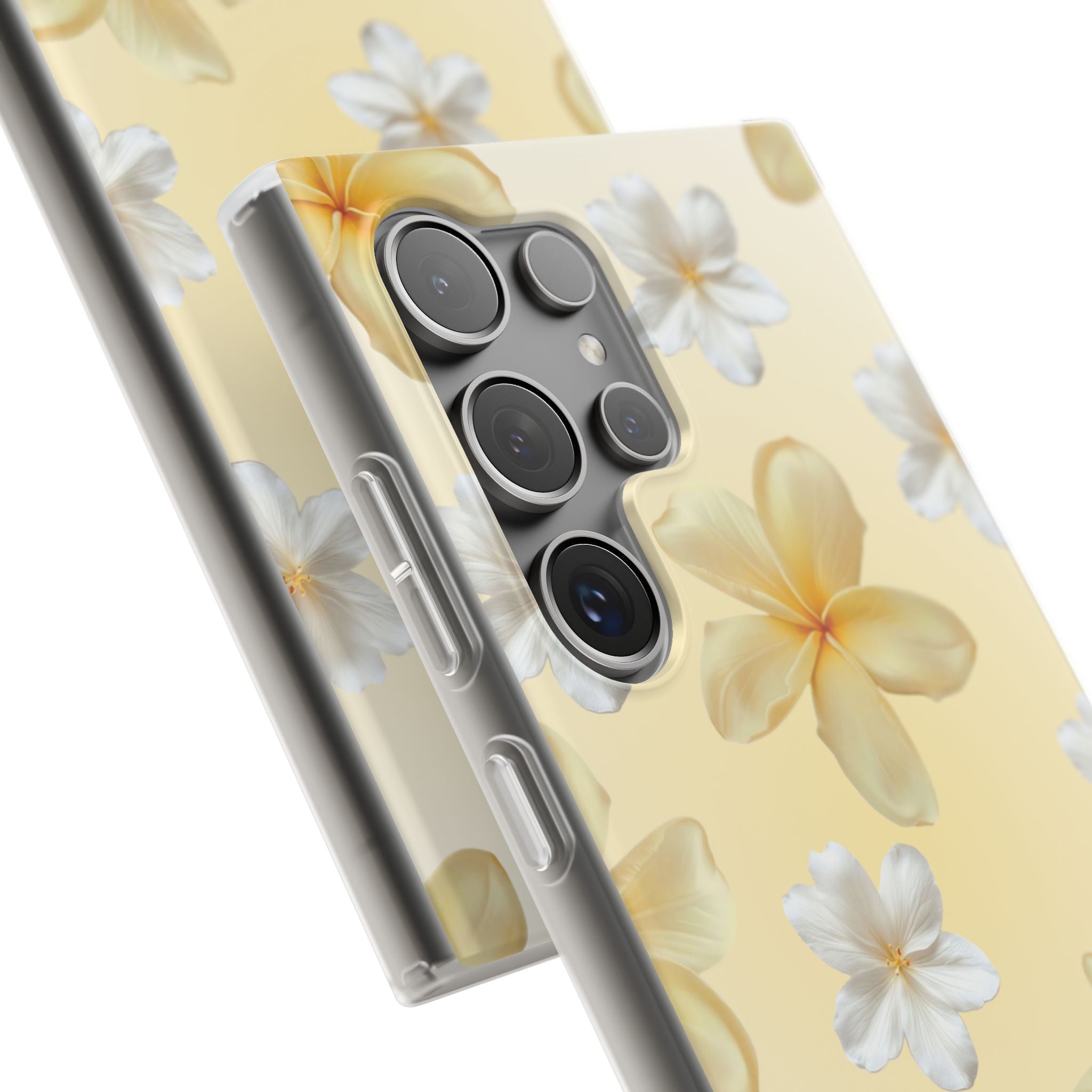 Plumeria Floral Phone Case — Yellow Tropical Flower Protective Case