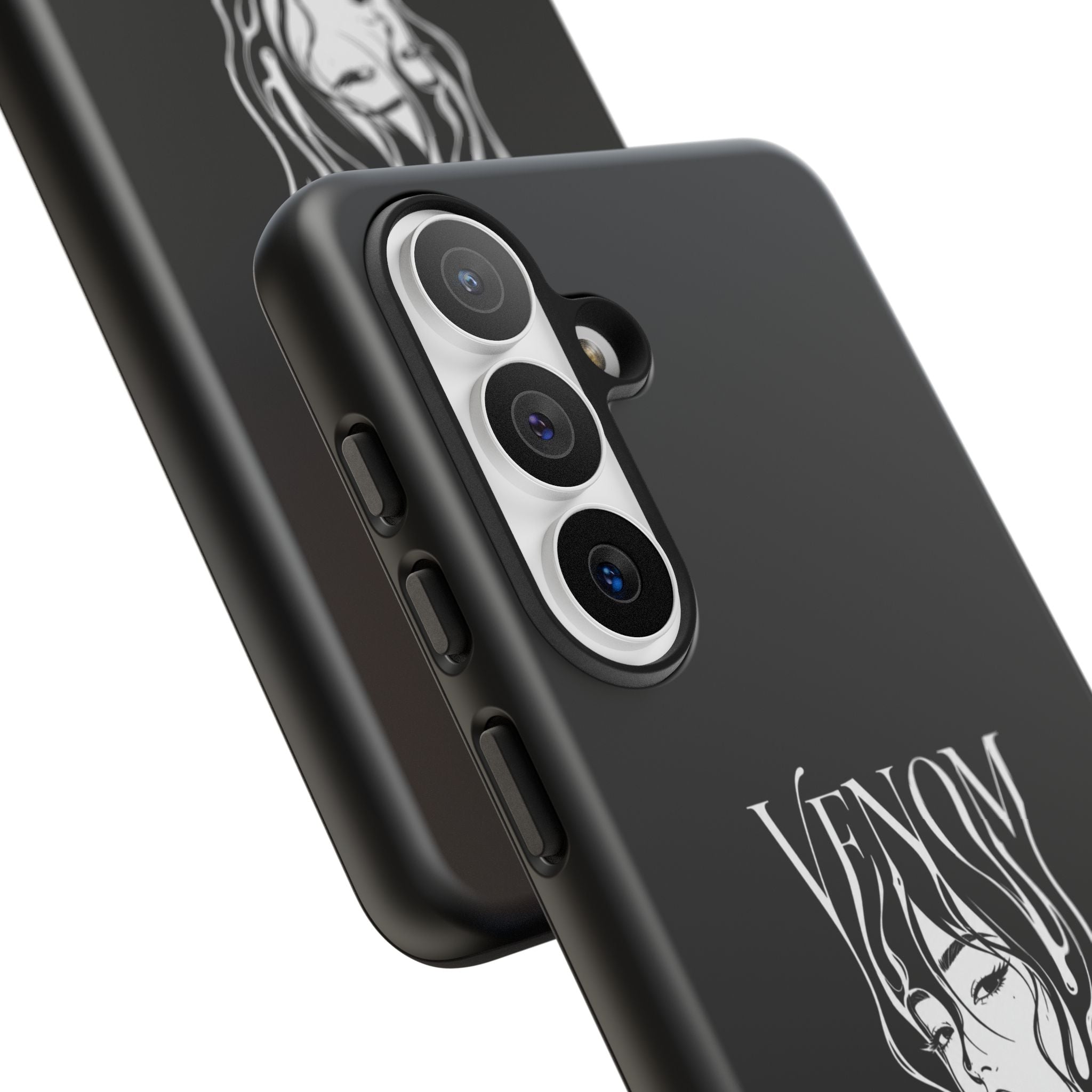 Venom Goth Phone Case — Black Protective Tough Case with Dark Femme Artwork