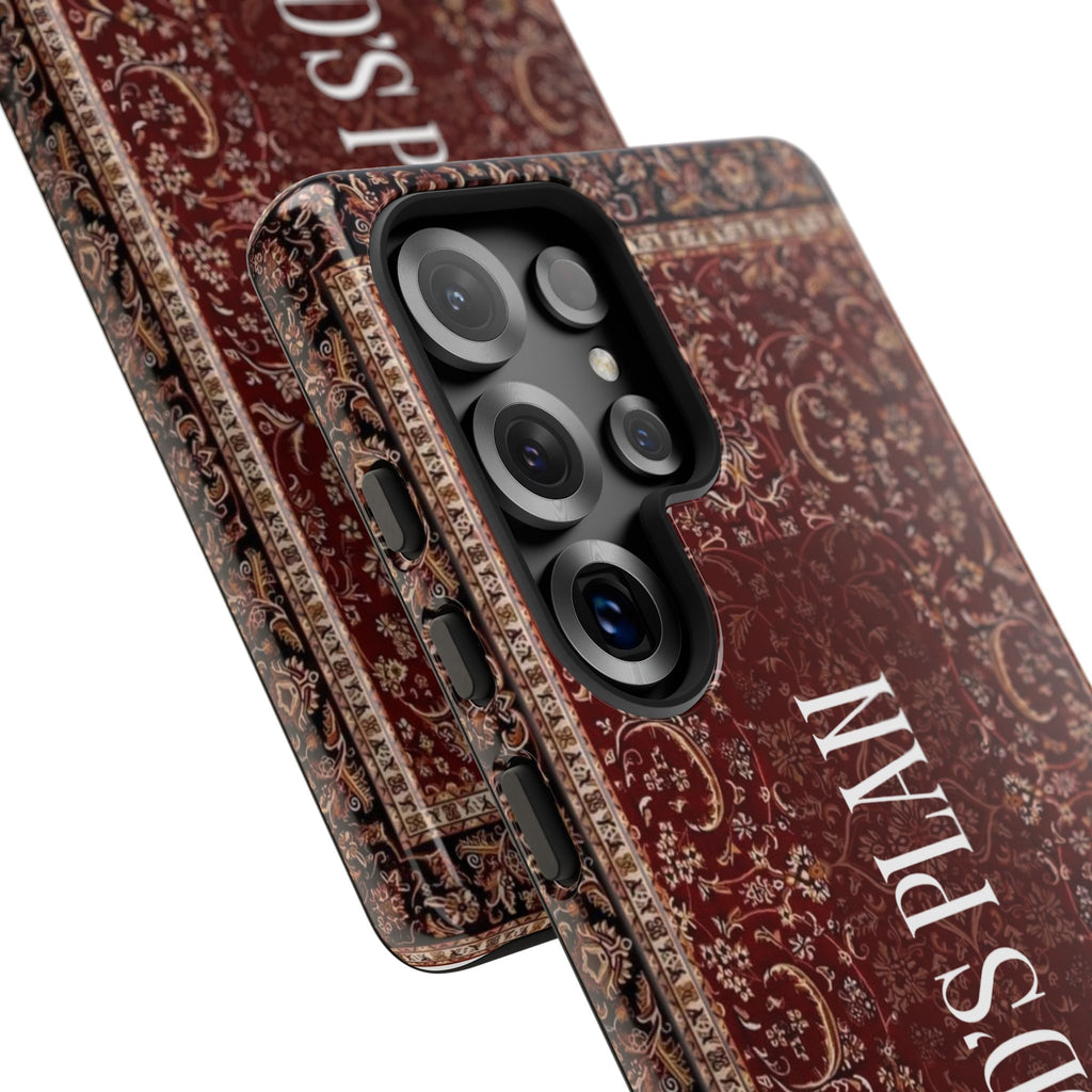 God's Plan — Vintage Tapestry Christian Tough Phone Case | Boho Faith Cover