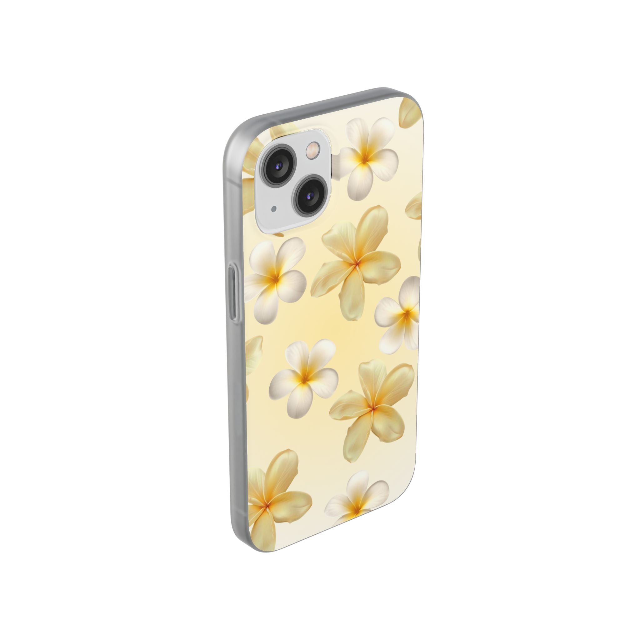Plumeria Floral Flexi Phone Case — Tropical Yellow Flower Protective Cover