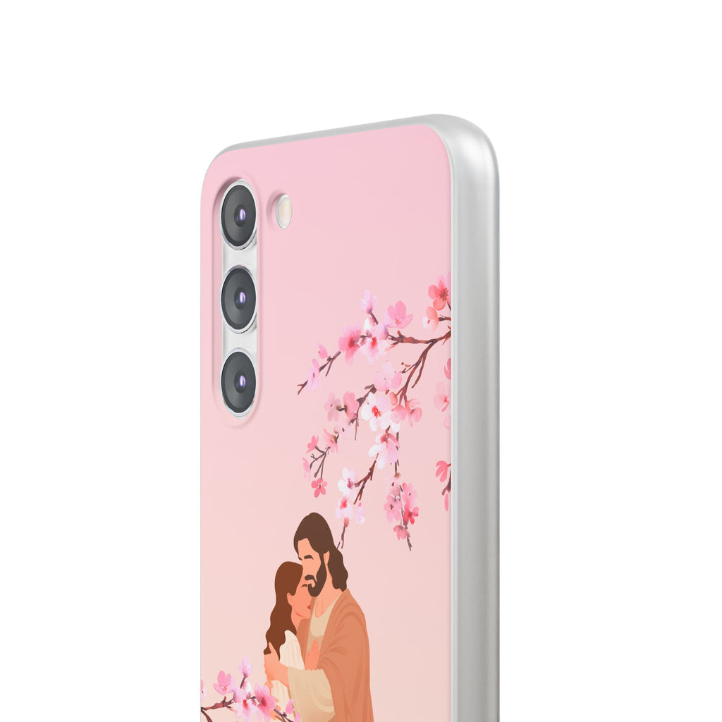 God Is Our Refuge – Psalm 46:1 Cherry Blossom Christian Flexi Phone Case