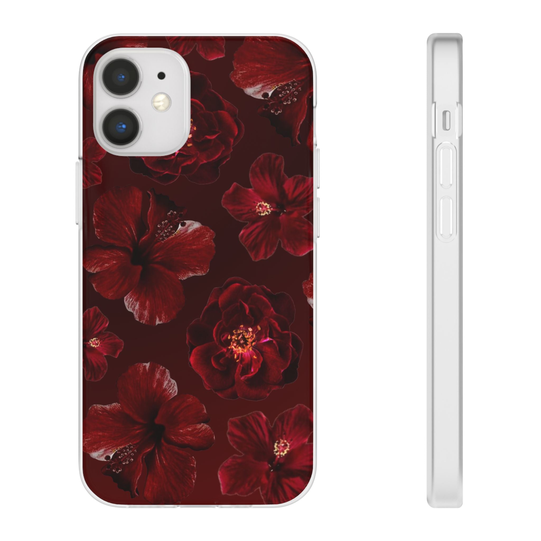 Red Floral Flexi Case — Dark Rose Phone Case