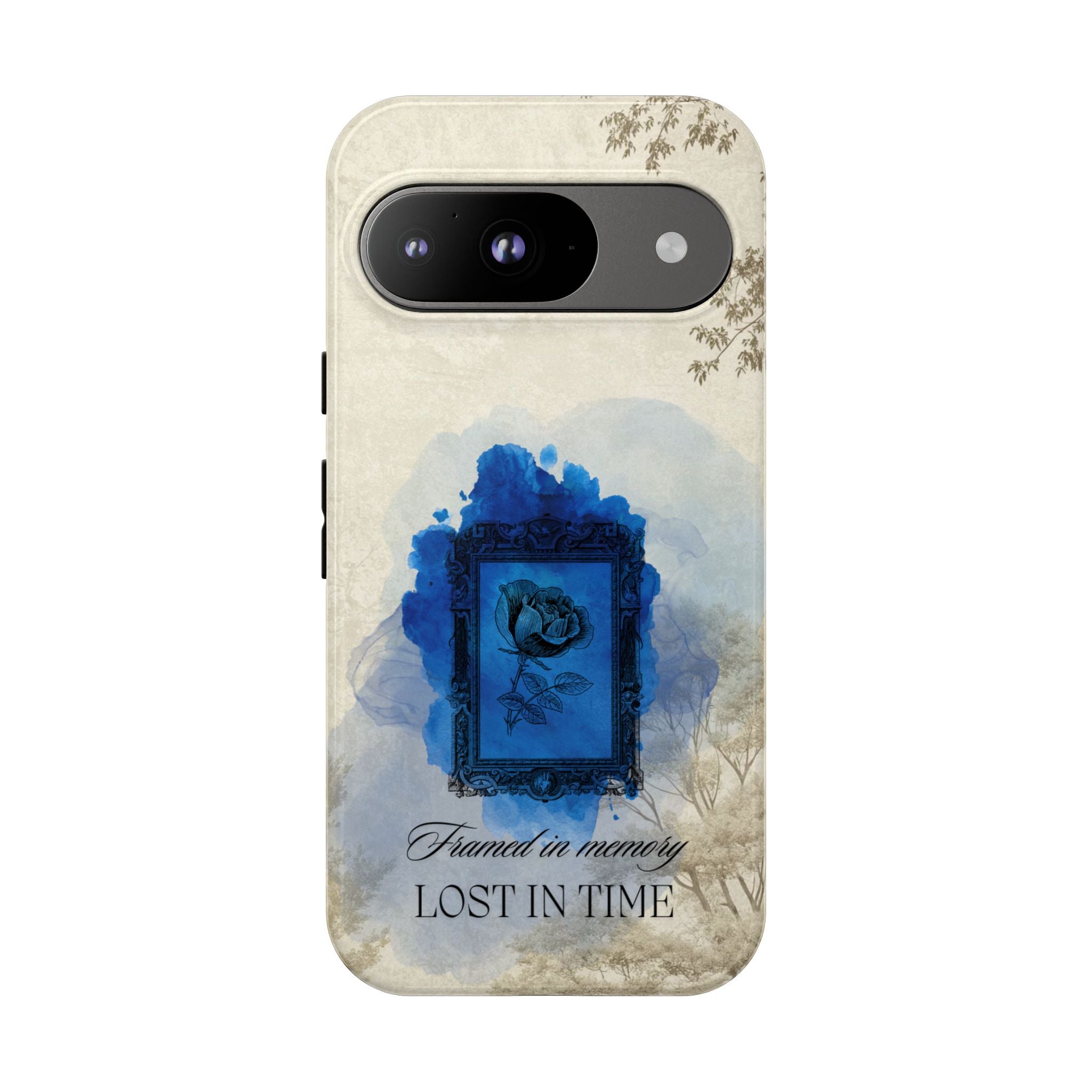 Vintage Blue Rose Phone Case – "Lost in Time" Protective Cover